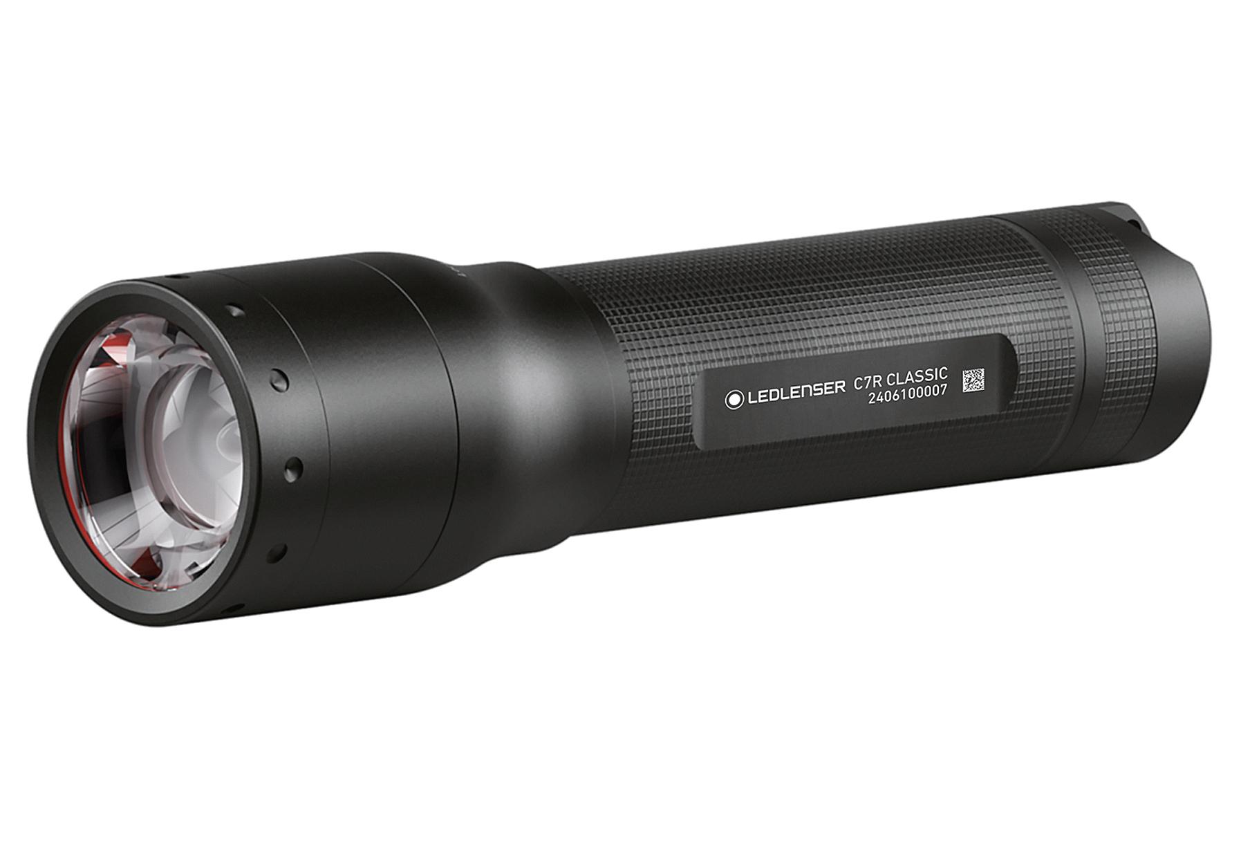 LED LENSER Taschenlampe C7R Classic Box Ø 3 cm schwarz