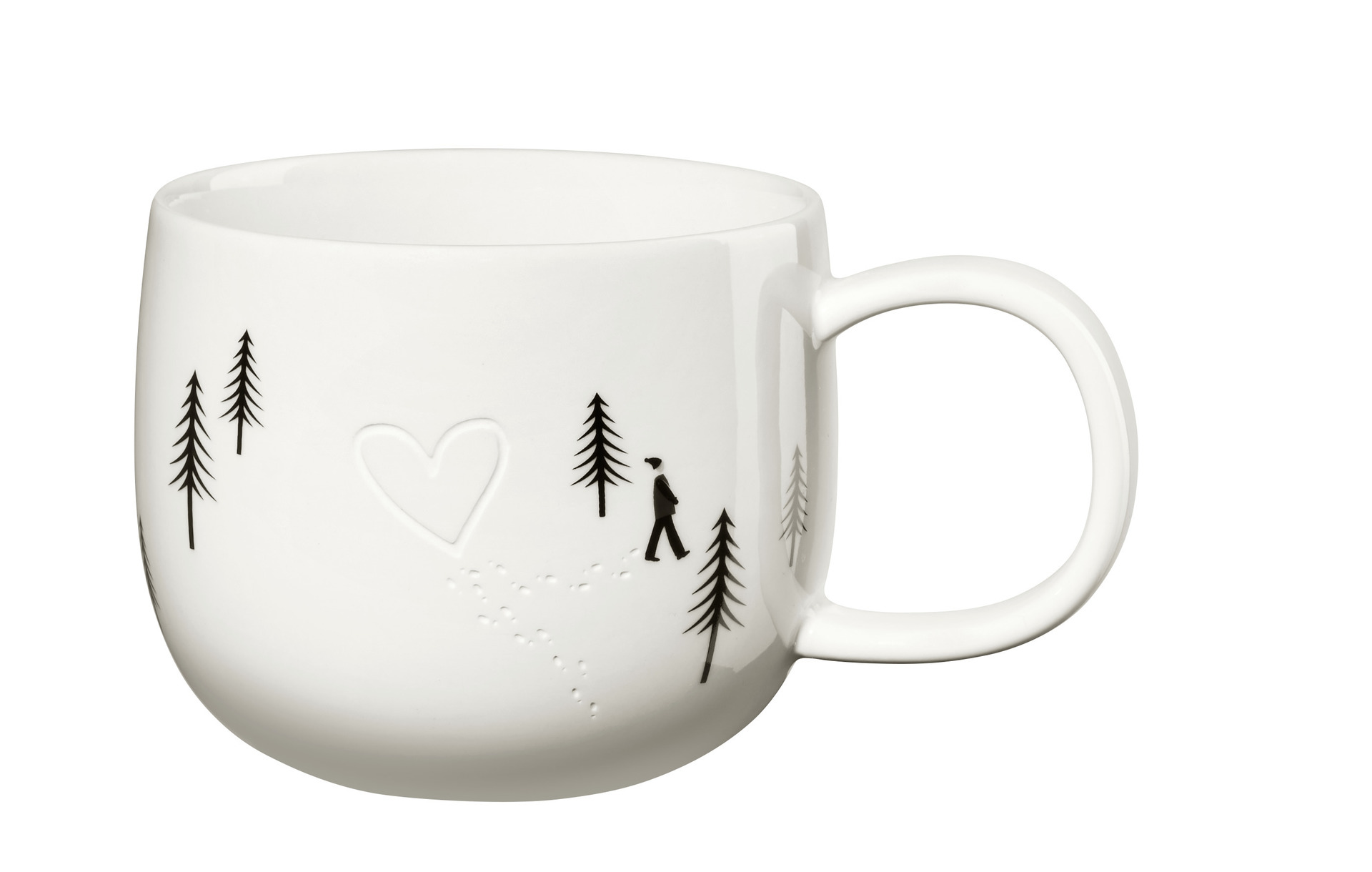 ASA joy Henkelbecher, heart in the snow Motiv glänzend