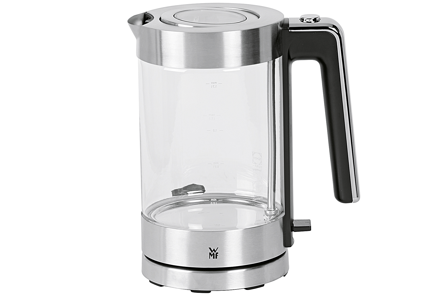 WMF Wasserkocher Lono mit Glasbehälter, 1,7 l 3000 Watt Cromargan matt/Glas  WMF Wasserkocher Lono mit Glasbehälter, 1,7 l 3000 Watt Cromargan matt/Glas