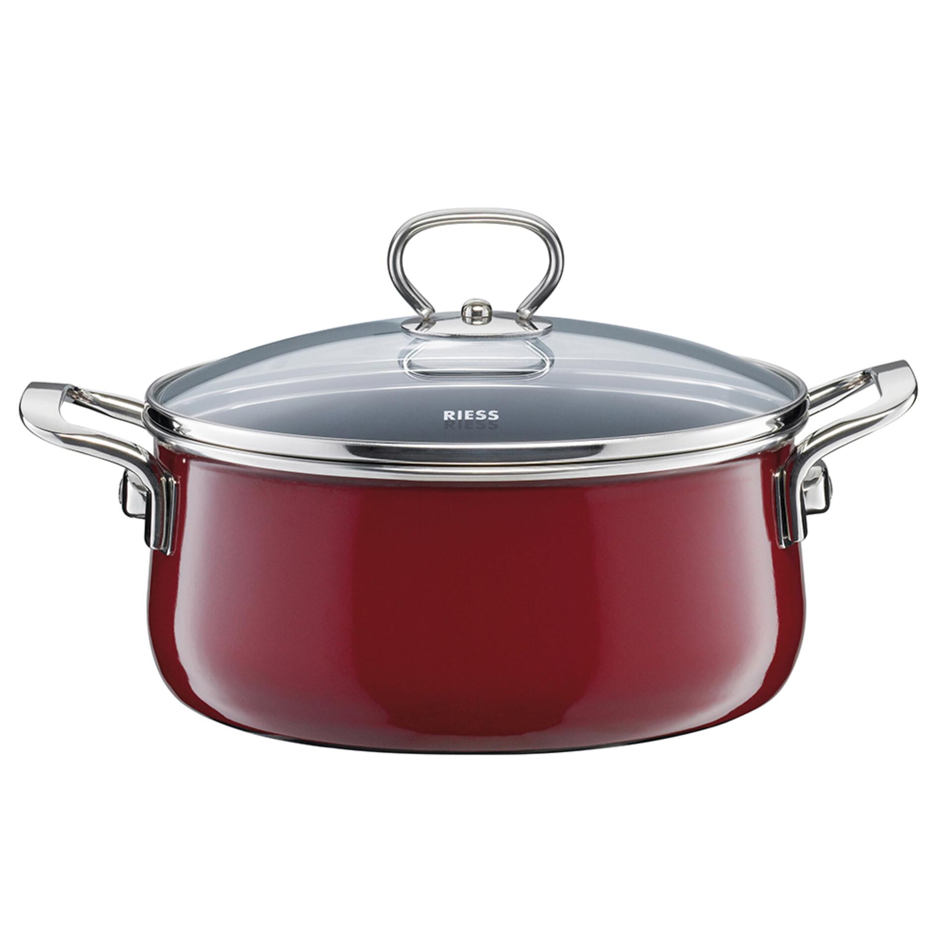 Riess Emaille Kasserolle 20 cm 2 l Nouvelle Rosso Top 3000