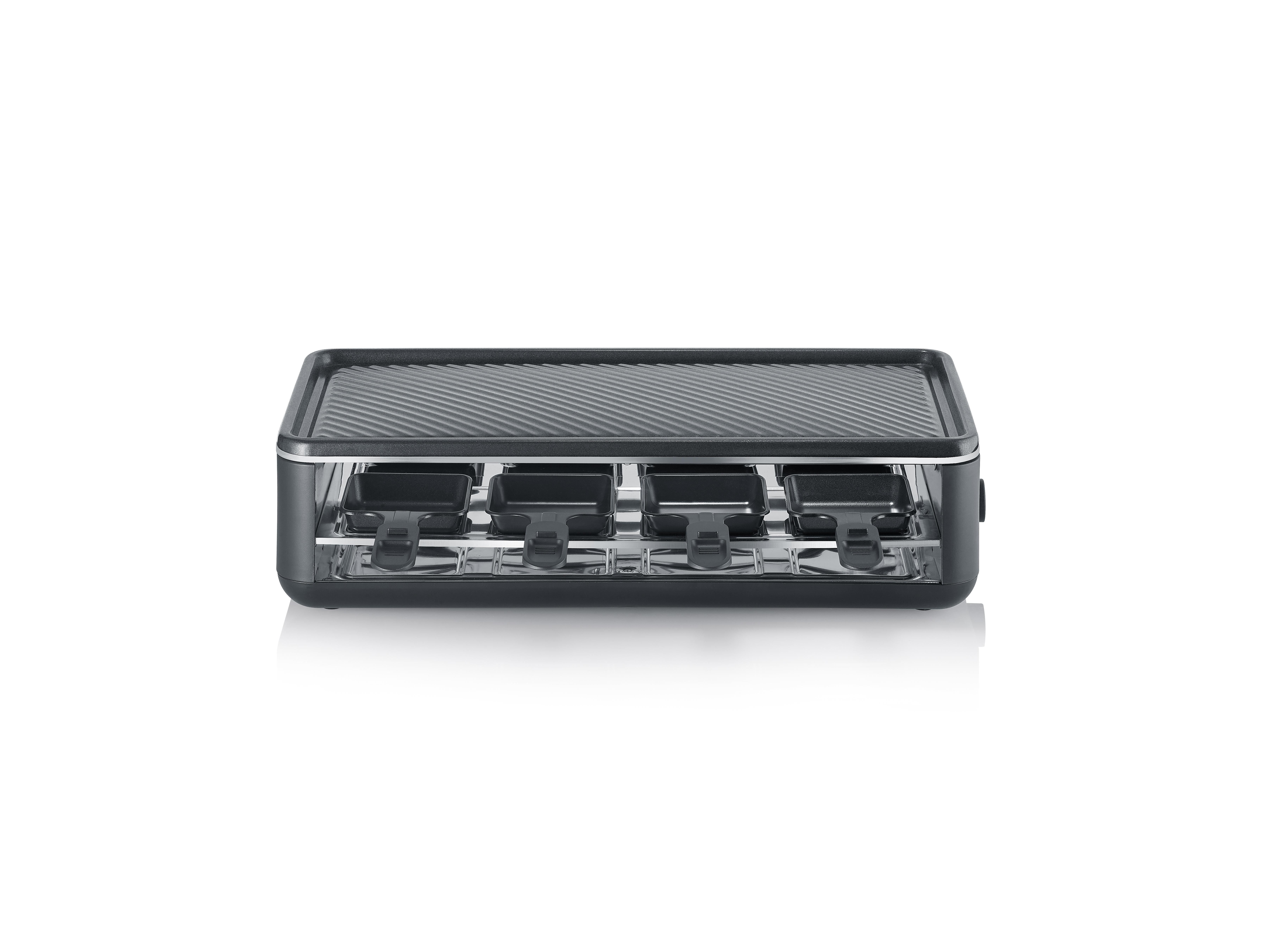 SEVERIN 2365 Raclette Black Line 8er m. anthiaftbeschichteter Platte schwarz