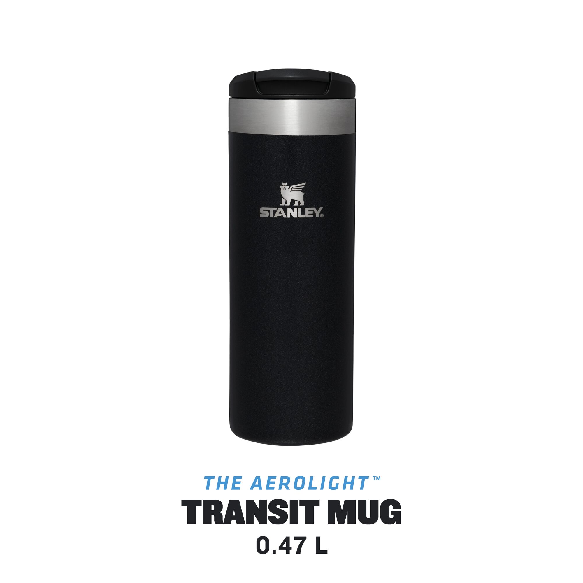 Stanley Isolierbecher The Aerolight Transit Mug 0,47 Black Metallic