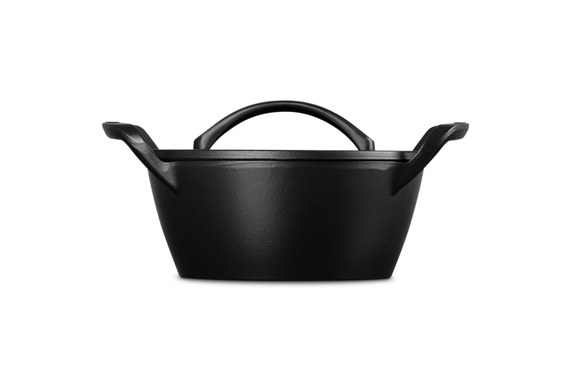 Le Creuset BBQ Outdoor Bräter rund mit Deckel25 cm Schwarz Ma