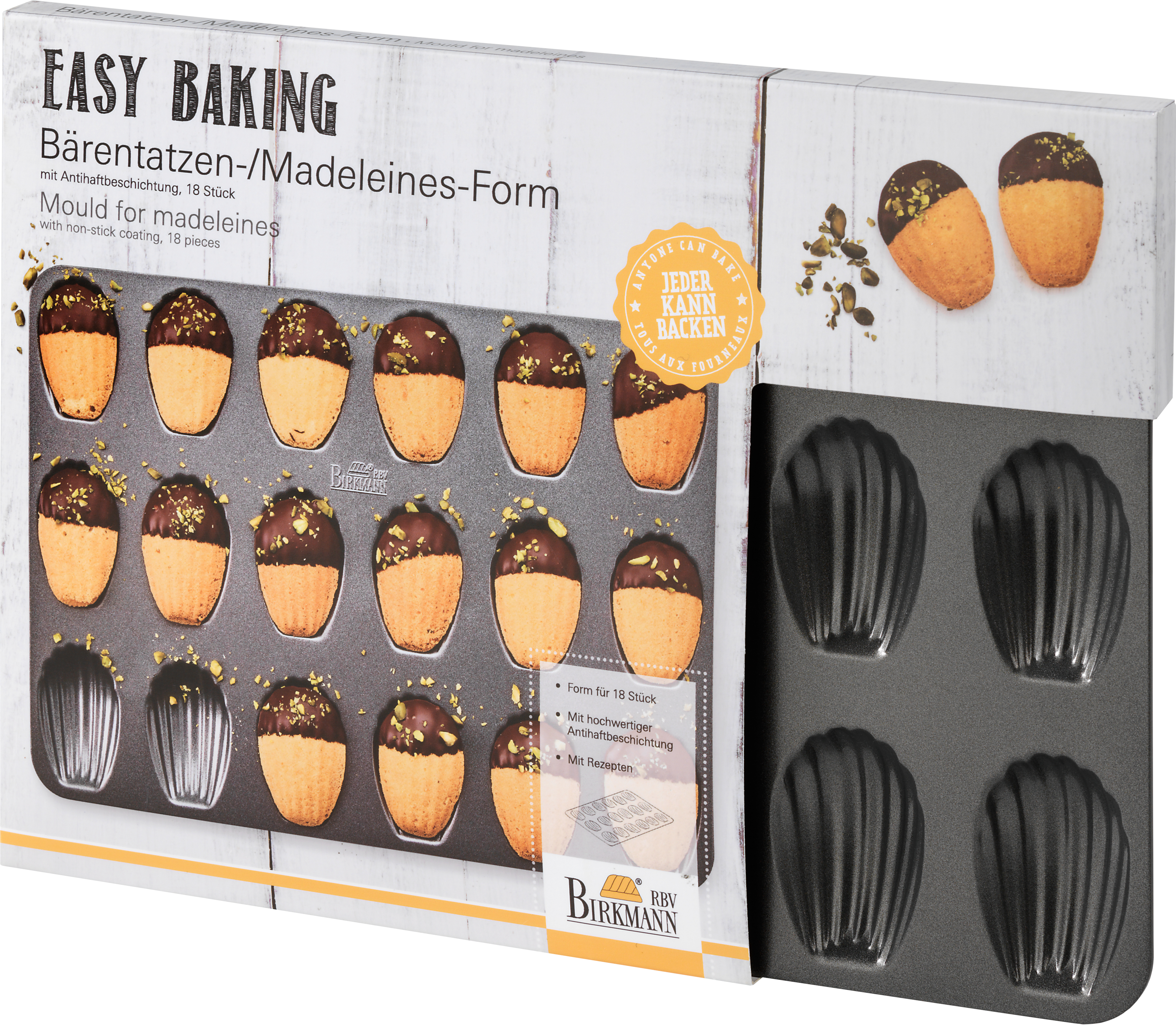 Birkmann Bärentatzen-/Madeleine-Form, Easy Baking, Blech, 1