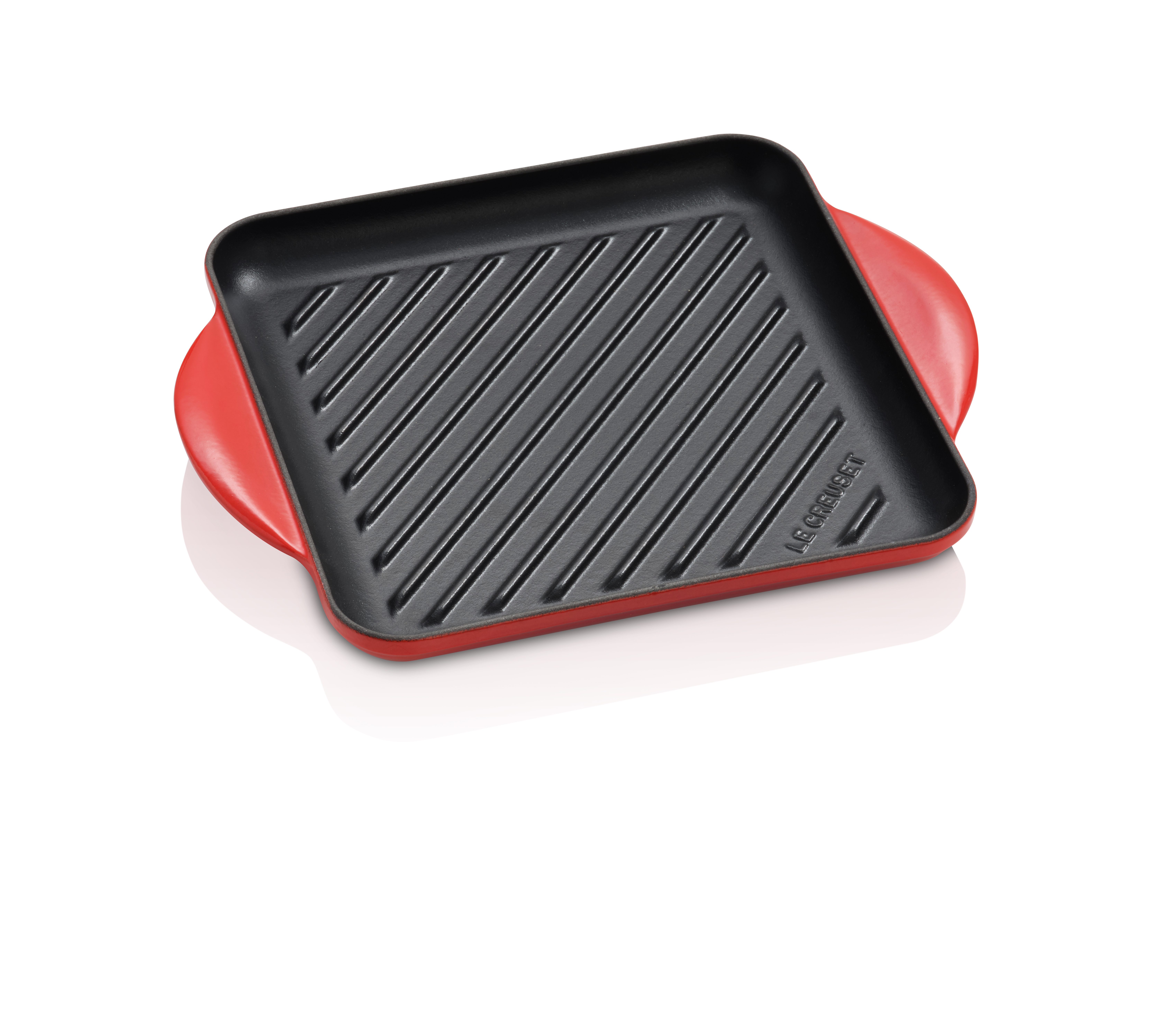 Le Creuset GRILLPLATTE QUADRATISCH 24 CM KIRSCHROT