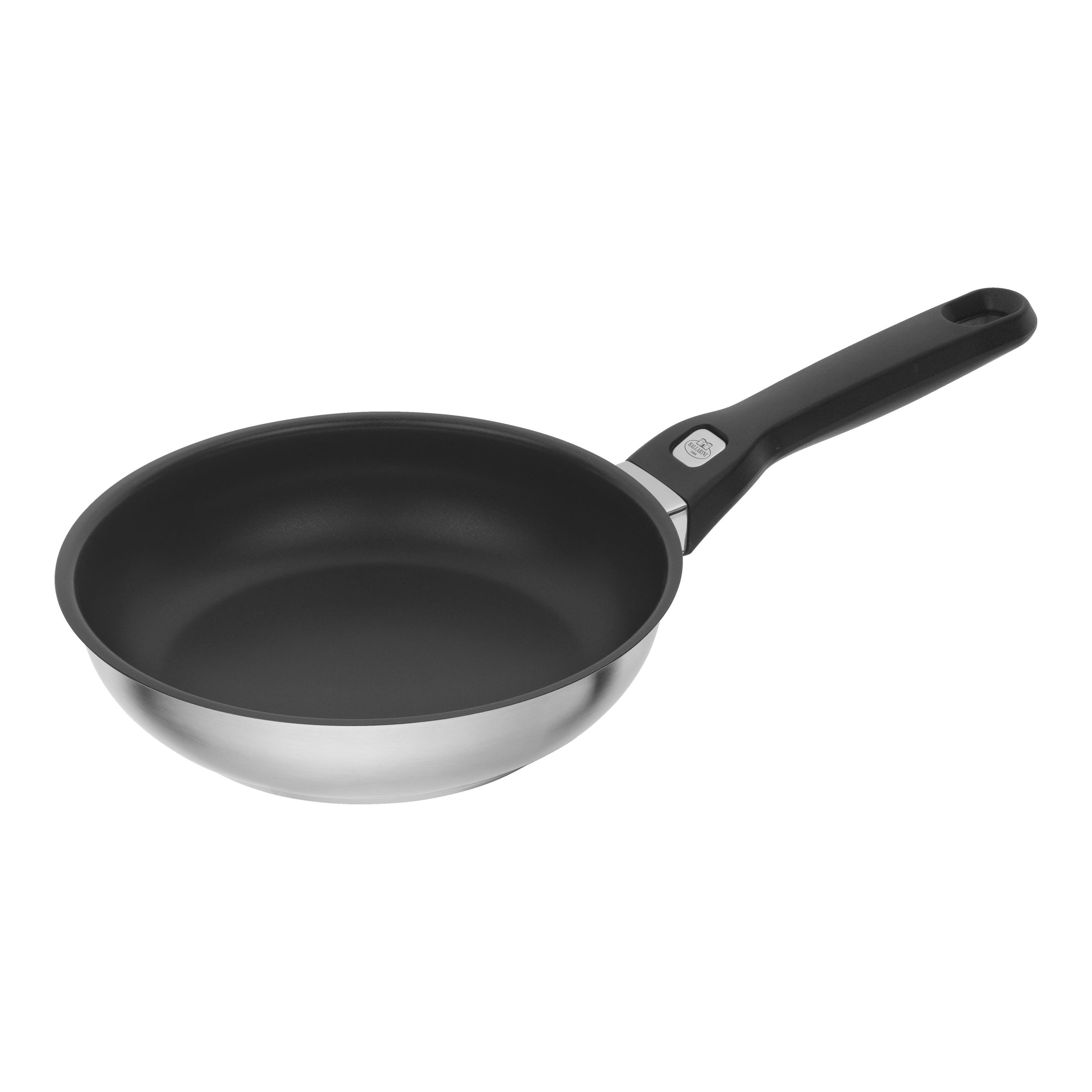 BALLARINI Pesaro Bratpfanne 20 cm, 18/10 Edelstahl, Silber-Schwarz