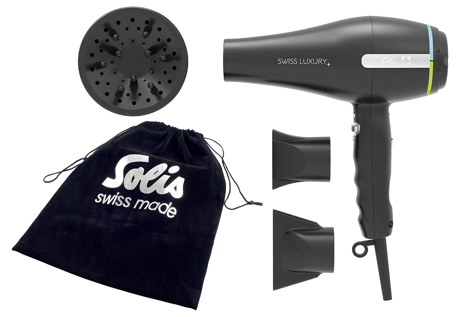 Solis Swiss Luxury Schwarz (Typ 3800) professioneller Haartrockner 2.100 Watt