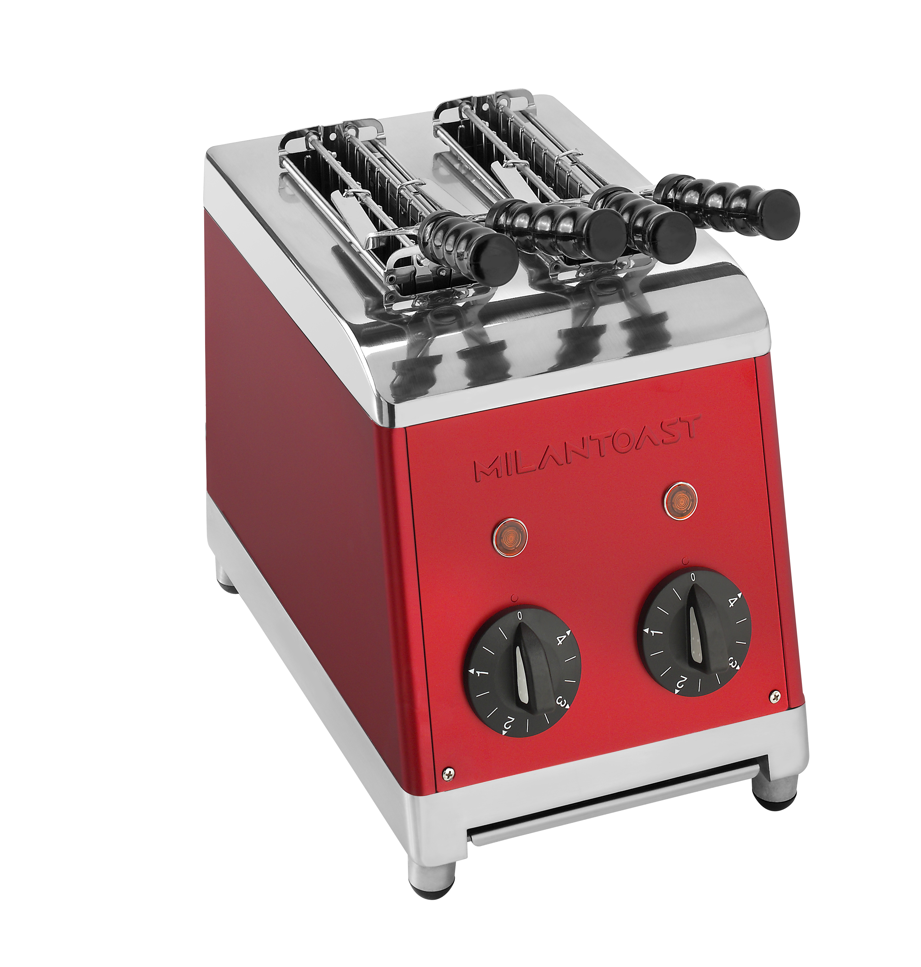 Milantoast klassischer Sandwichtoaster mit Zangen rot