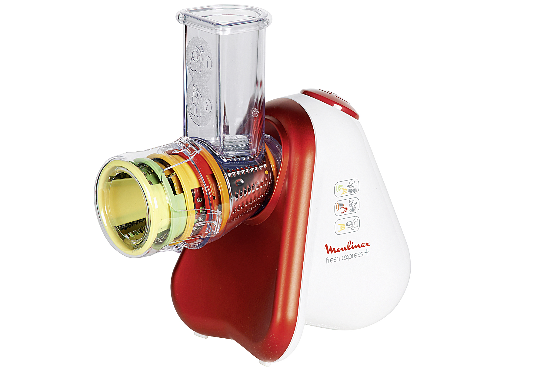 MOULINEX Schnitzelwerk DJ756G 5 Trommeleinsätze rot/weiß 