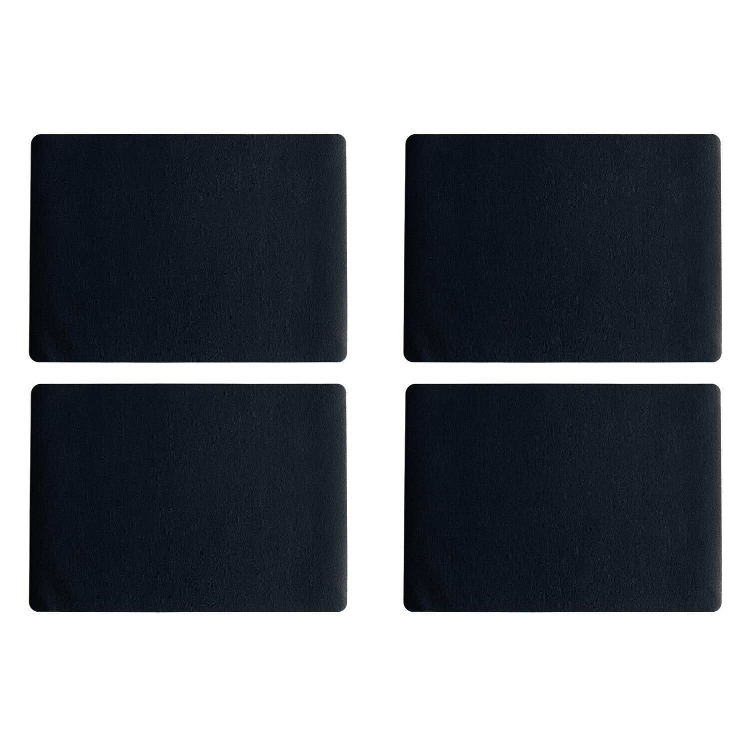 ASA LEATHER 4er Set Untersetzer, schwarz