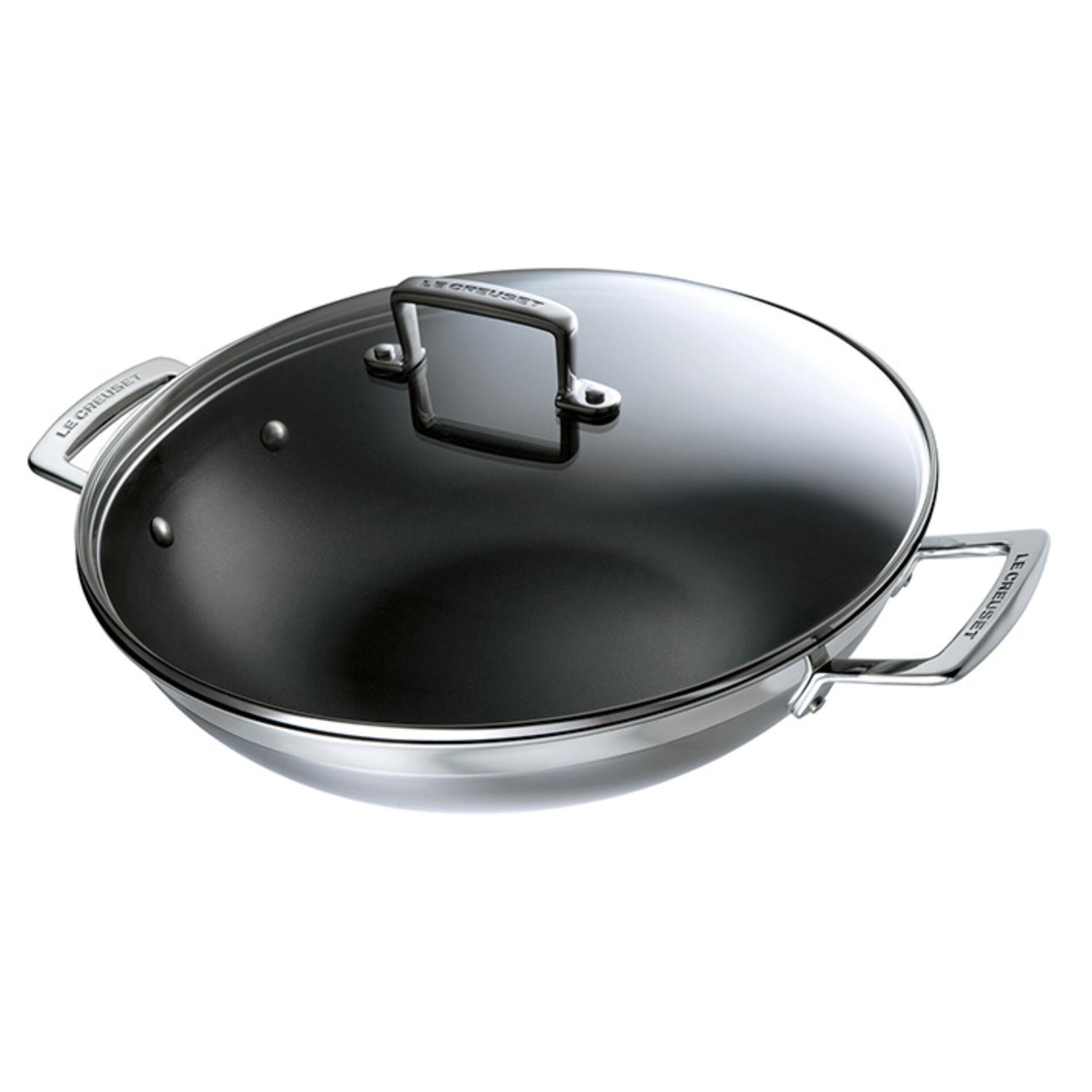 Le Creuset 3-Ply Wok Antihaft mit Glasdeckel