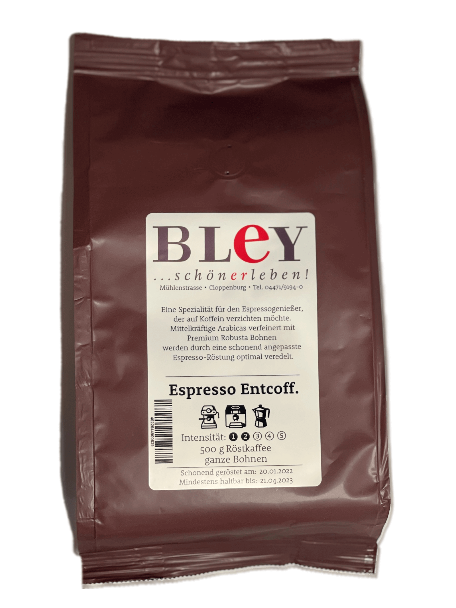 BLEY Espresso Entcoffeiniert 500g