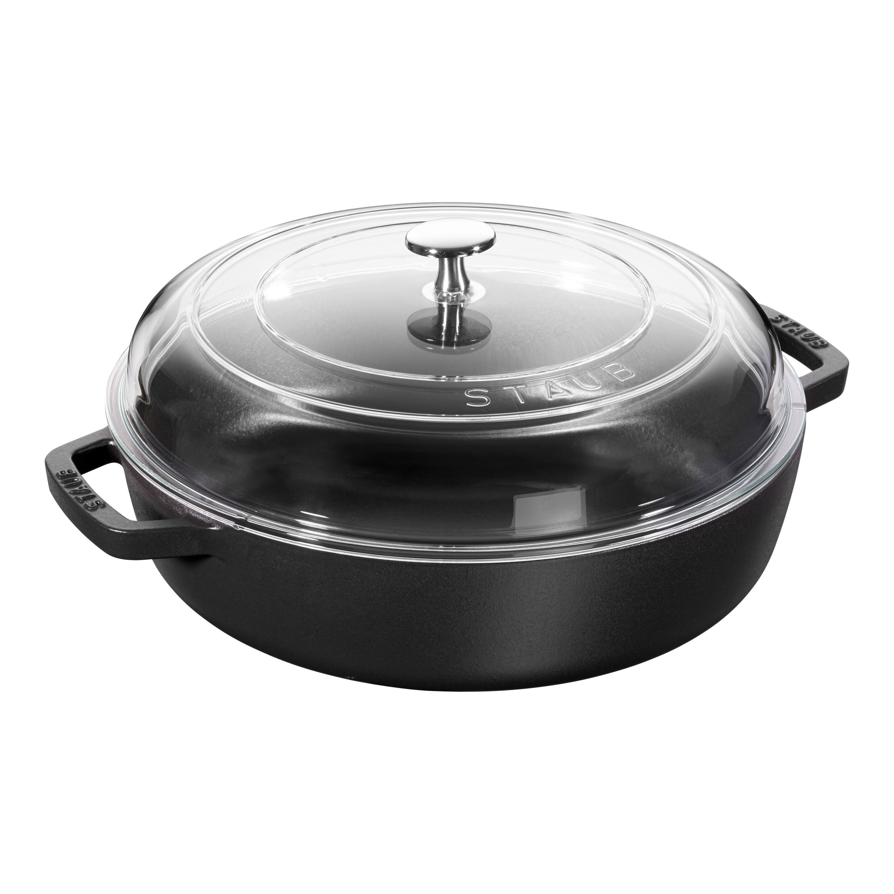 Staub Braisers Bräter mit Glasdeckel 28 cm, Gusseisen