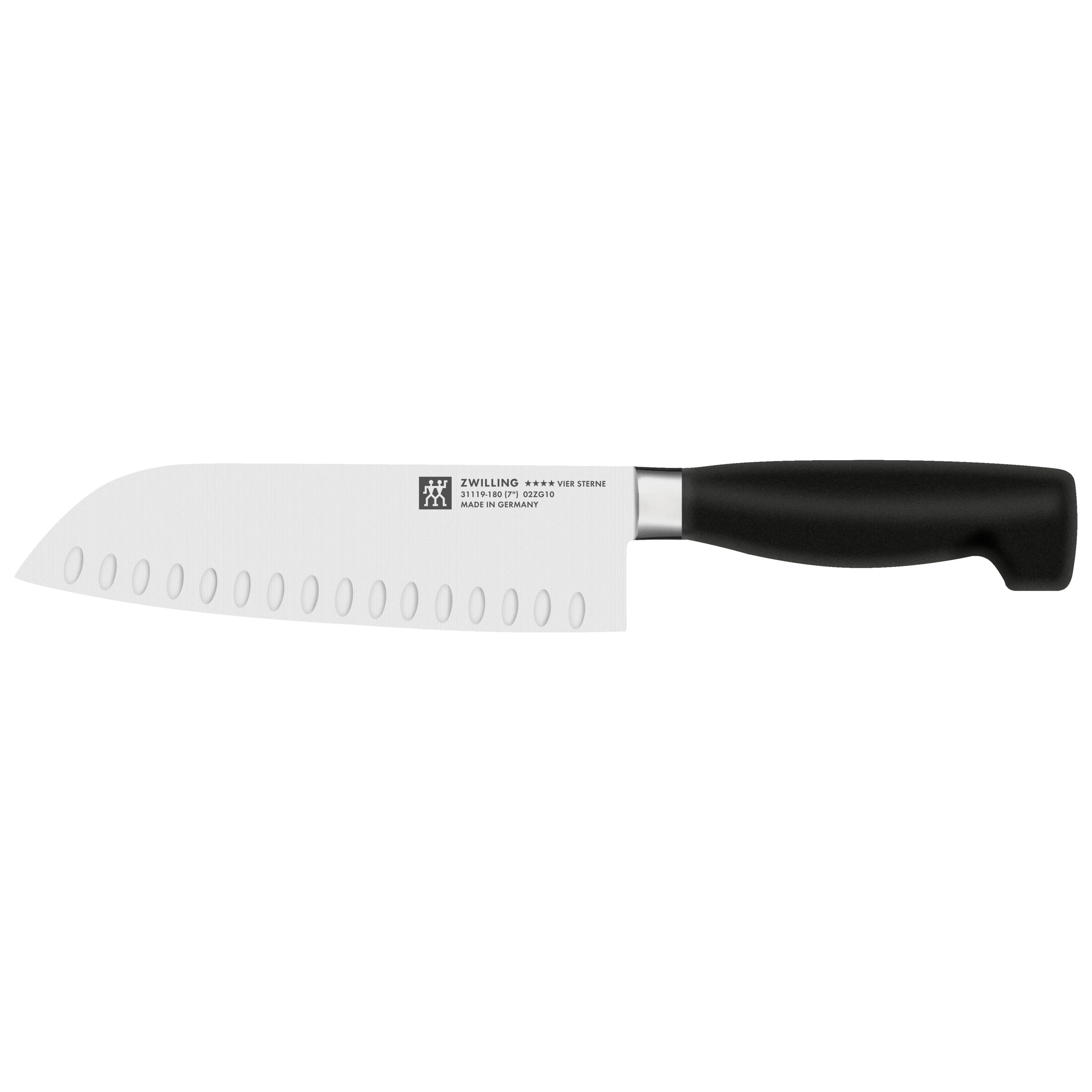 ZWILLING **** VIER STERNE Santoku mit Kullen 18 cm, Kullenschliff