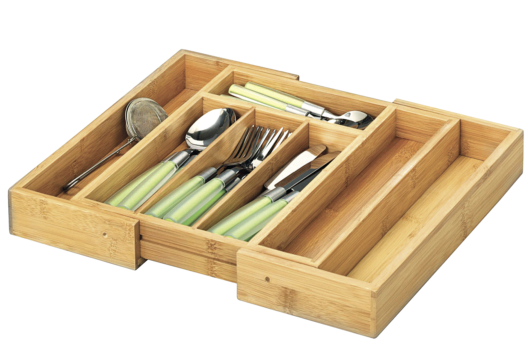 ZELLER PRESENT Besteckkasten Bamboo ausziehbar 5 - Fächer 28,5-40