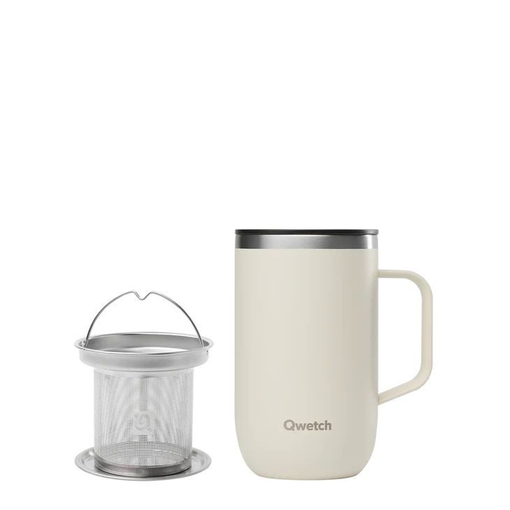 QWETCH Isolier-Teebecher Edelstahl matt sand 470ml Ø 8.4 cm