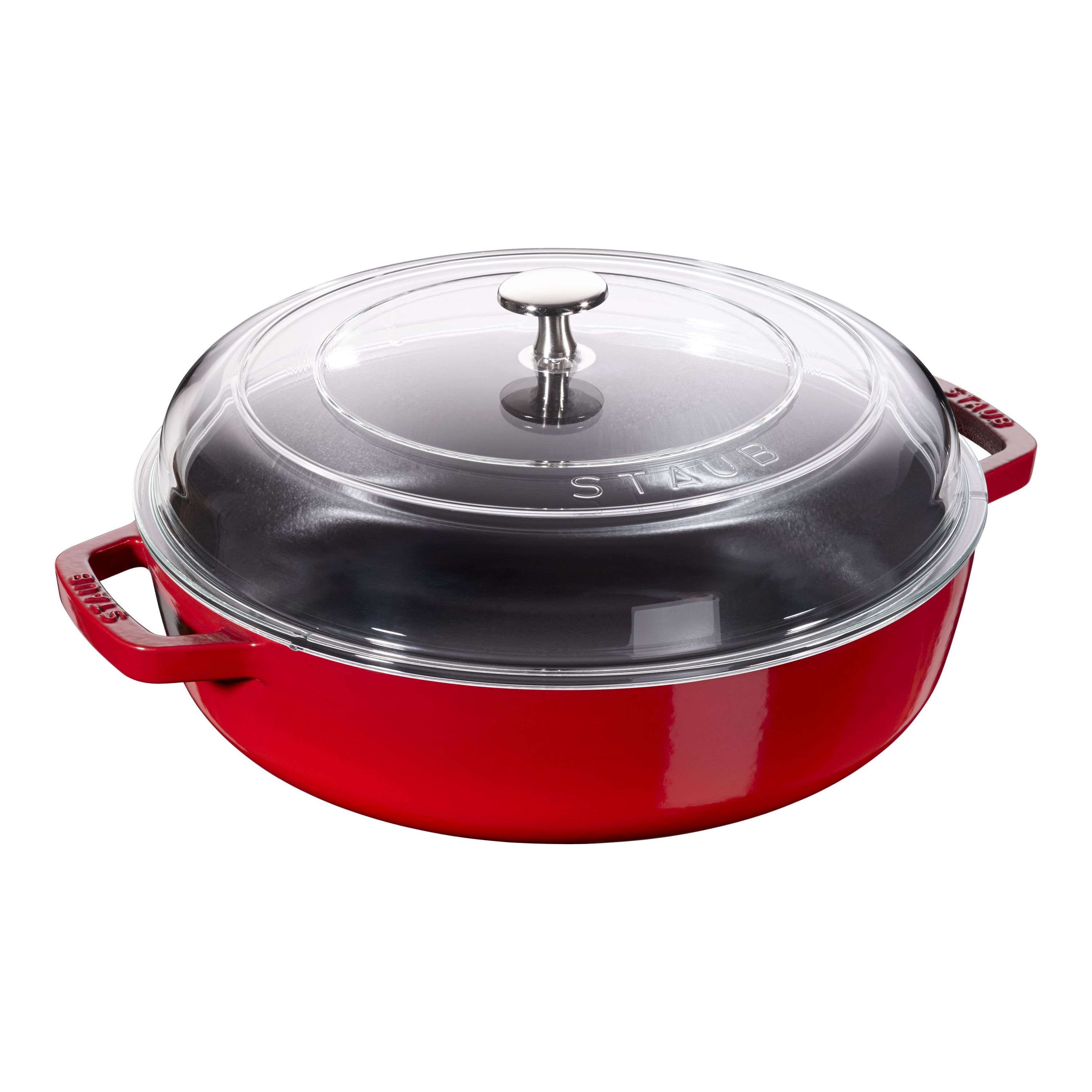 Staub Braisers Bräter mit Glasdeckel 28 cm, Gusseisen