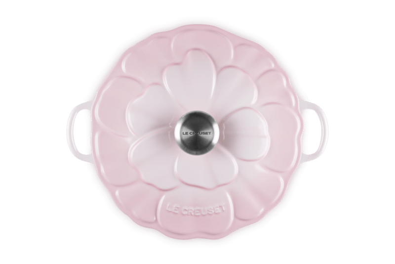 Le Creuset Gourmet-Profitopft Blume 26 cm Shell Pink mit Edel