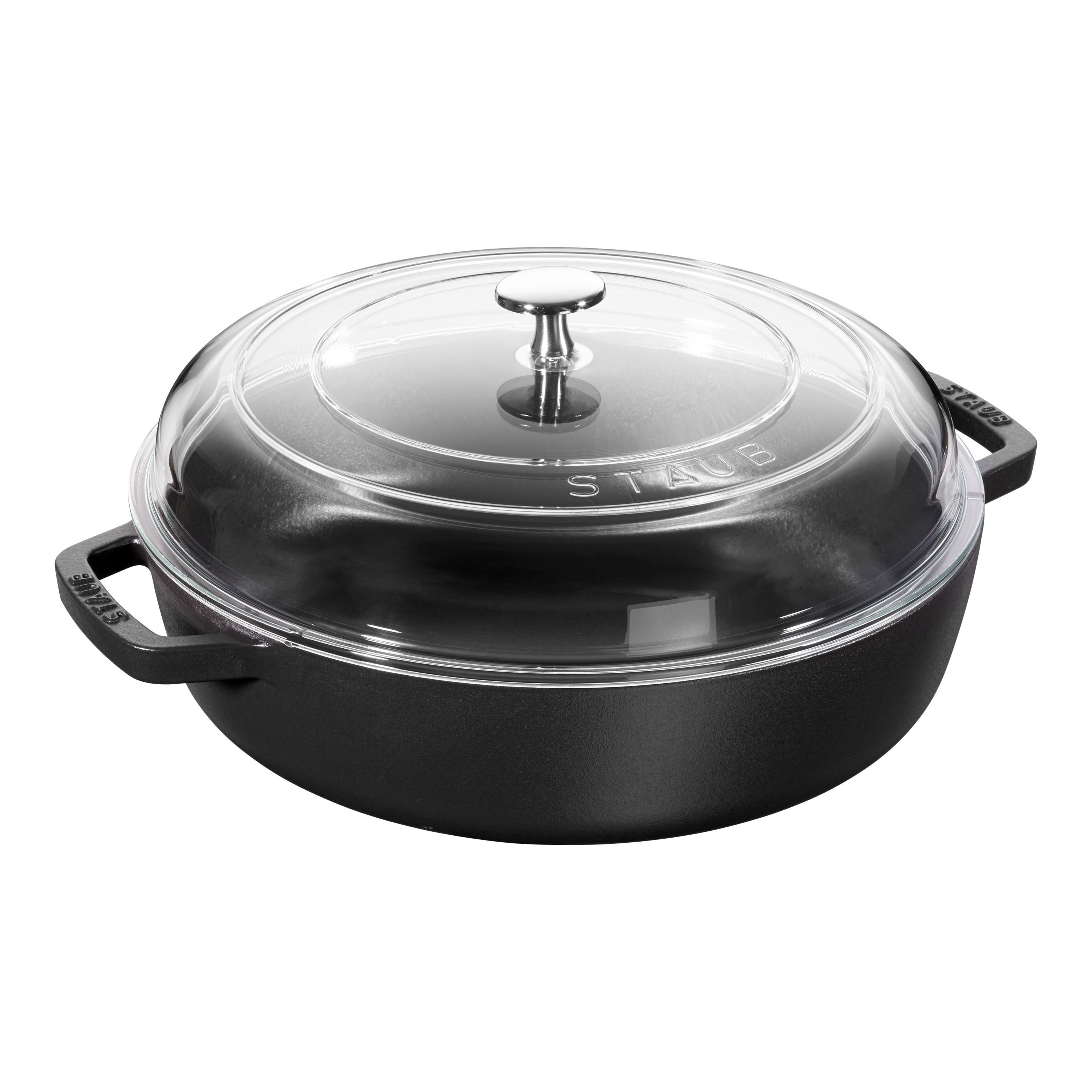 Staub Braisers Bräter mit Glasdeckel 24 cm, Gusseisen