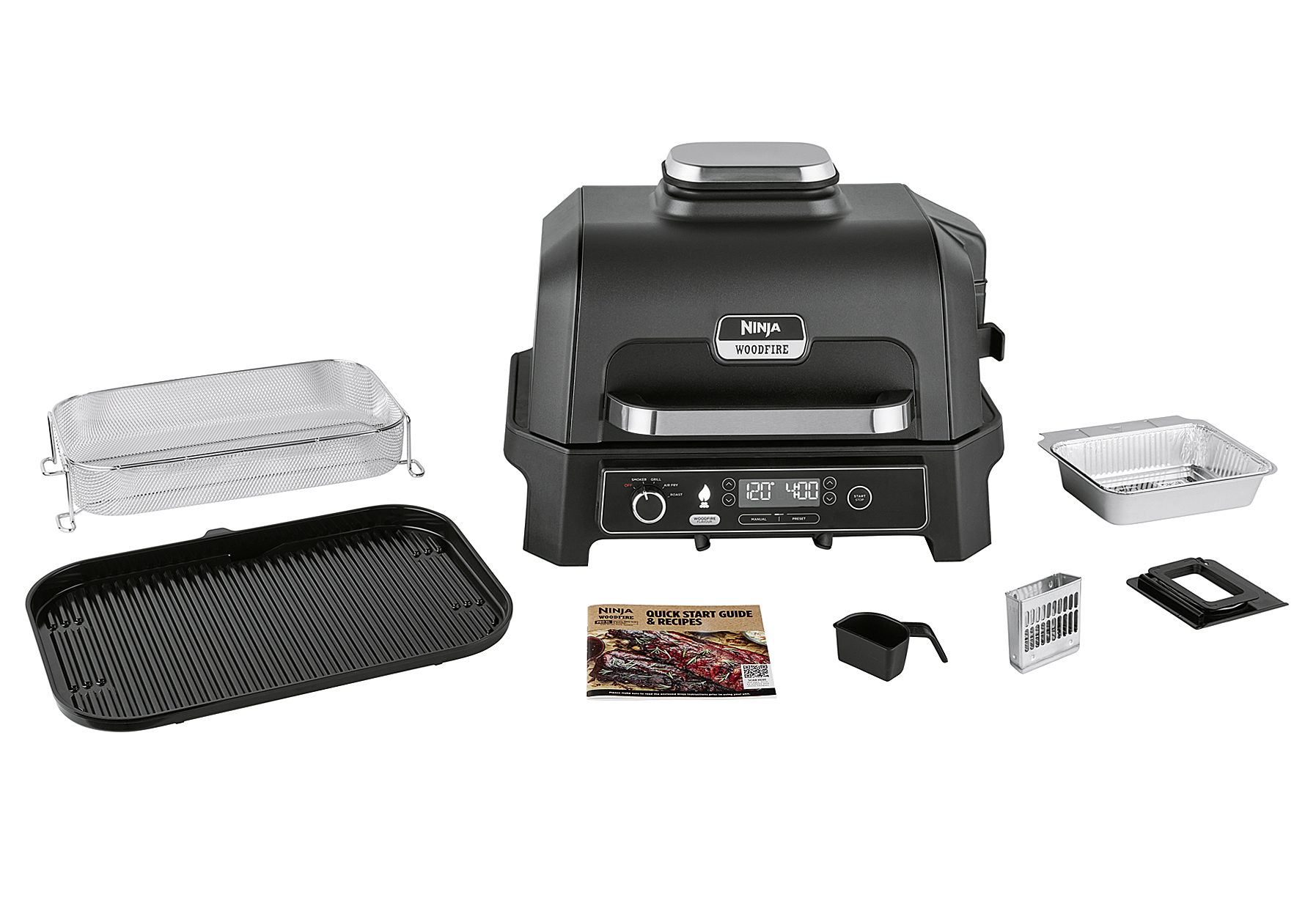 NINJA Outdoor Grill & Smoker Woodfire Pro XL - OG850EU grau/schwarz