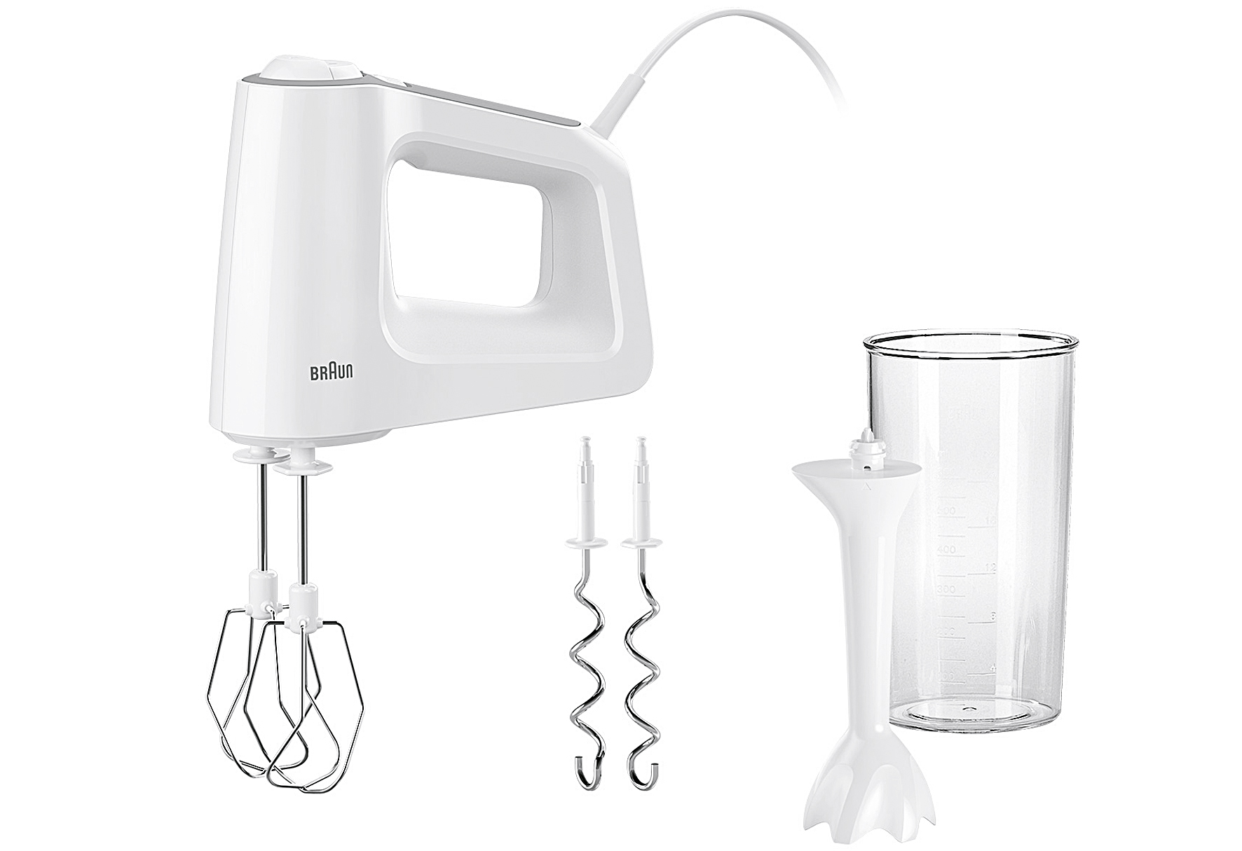 BRAUN Handmixer HM 3105  Mixfuß 500Watt weiß