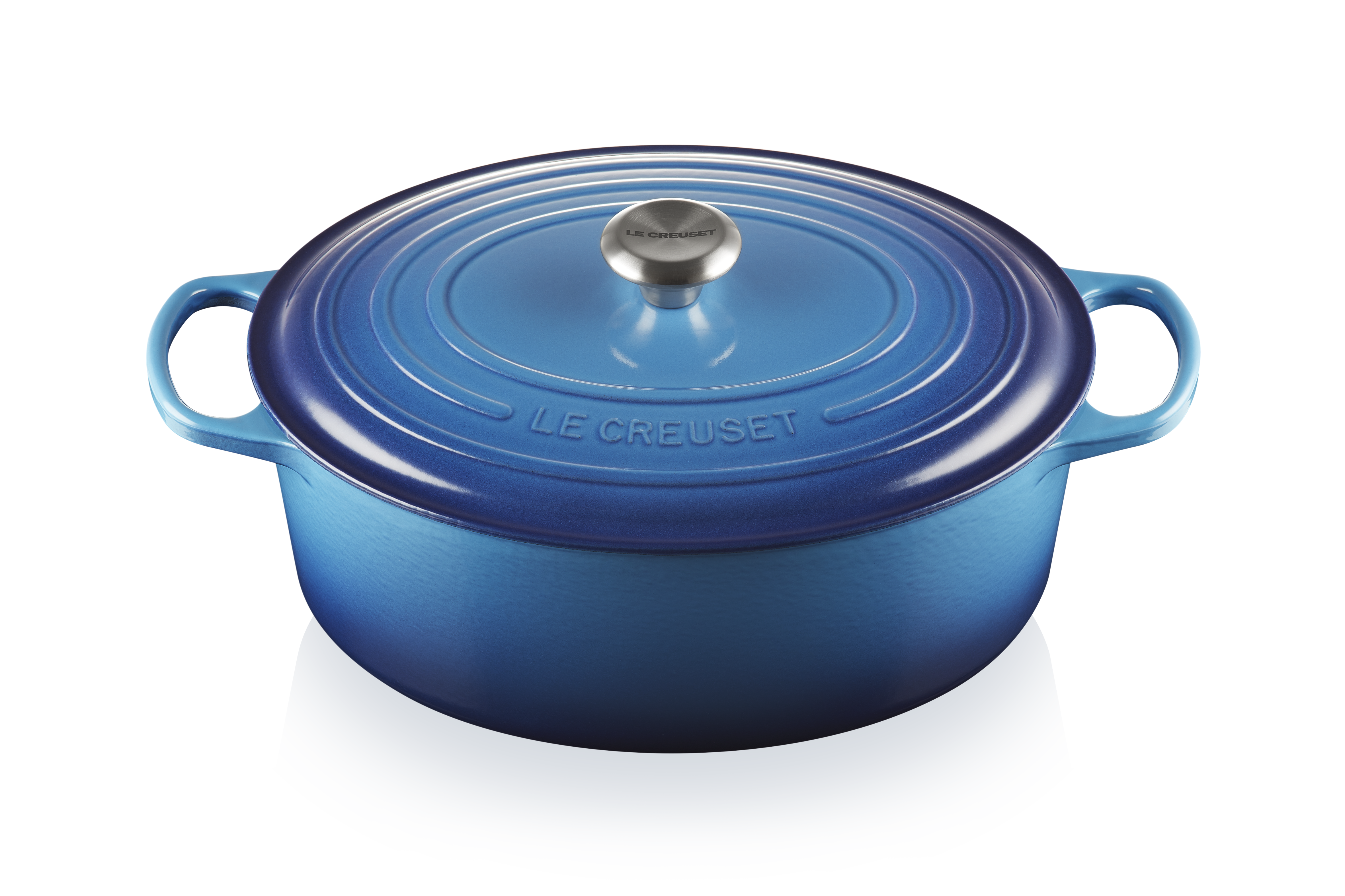Le Creuset BRÄTER OVAL SIGNATURE 33 CM AZURE Le Creuset BRÄTER OVAL SIGNATURE 33 CM AZURE