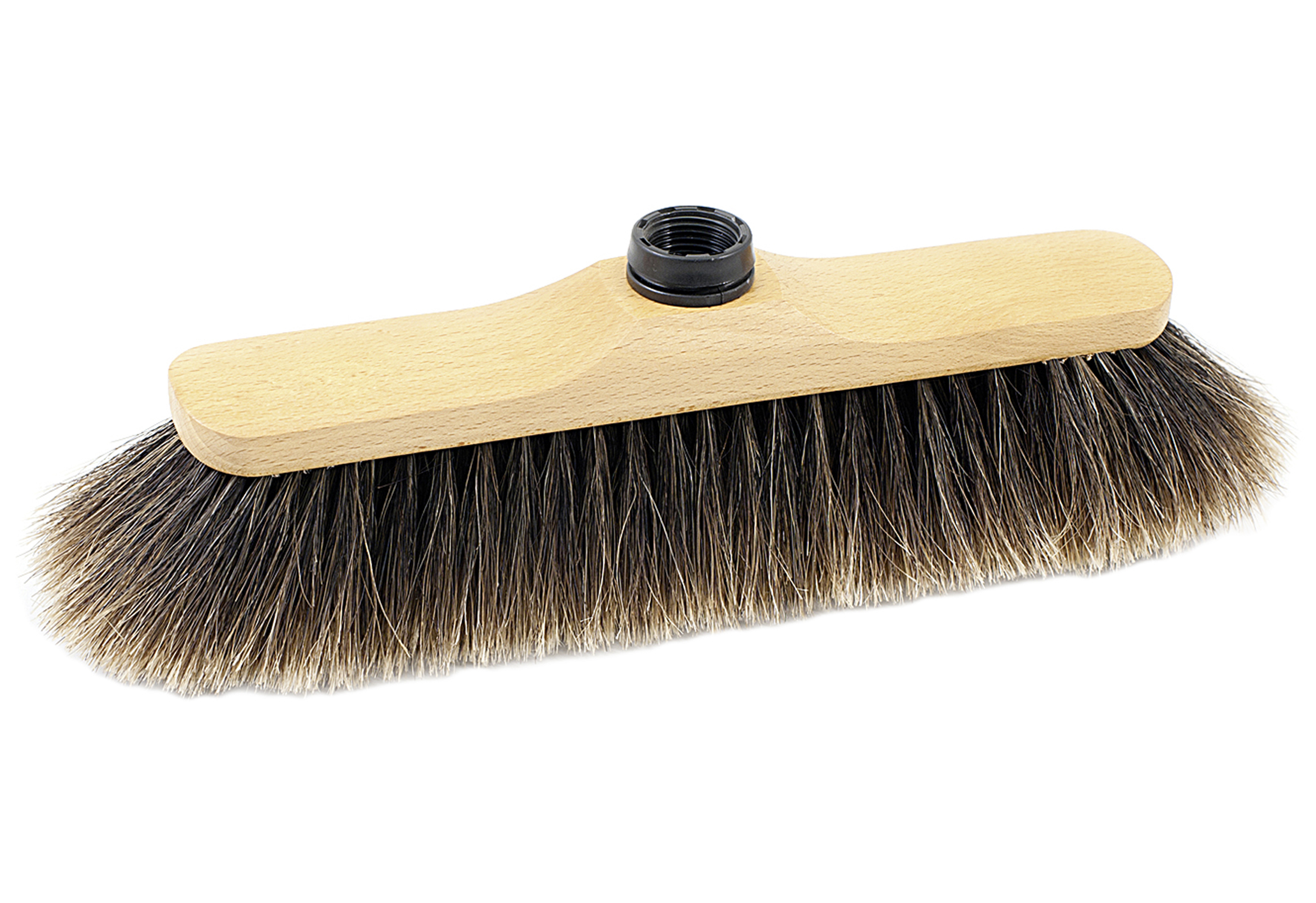 SOREX Zimmerbesen Holz mit Eurogewinde Roßhaar hell lack