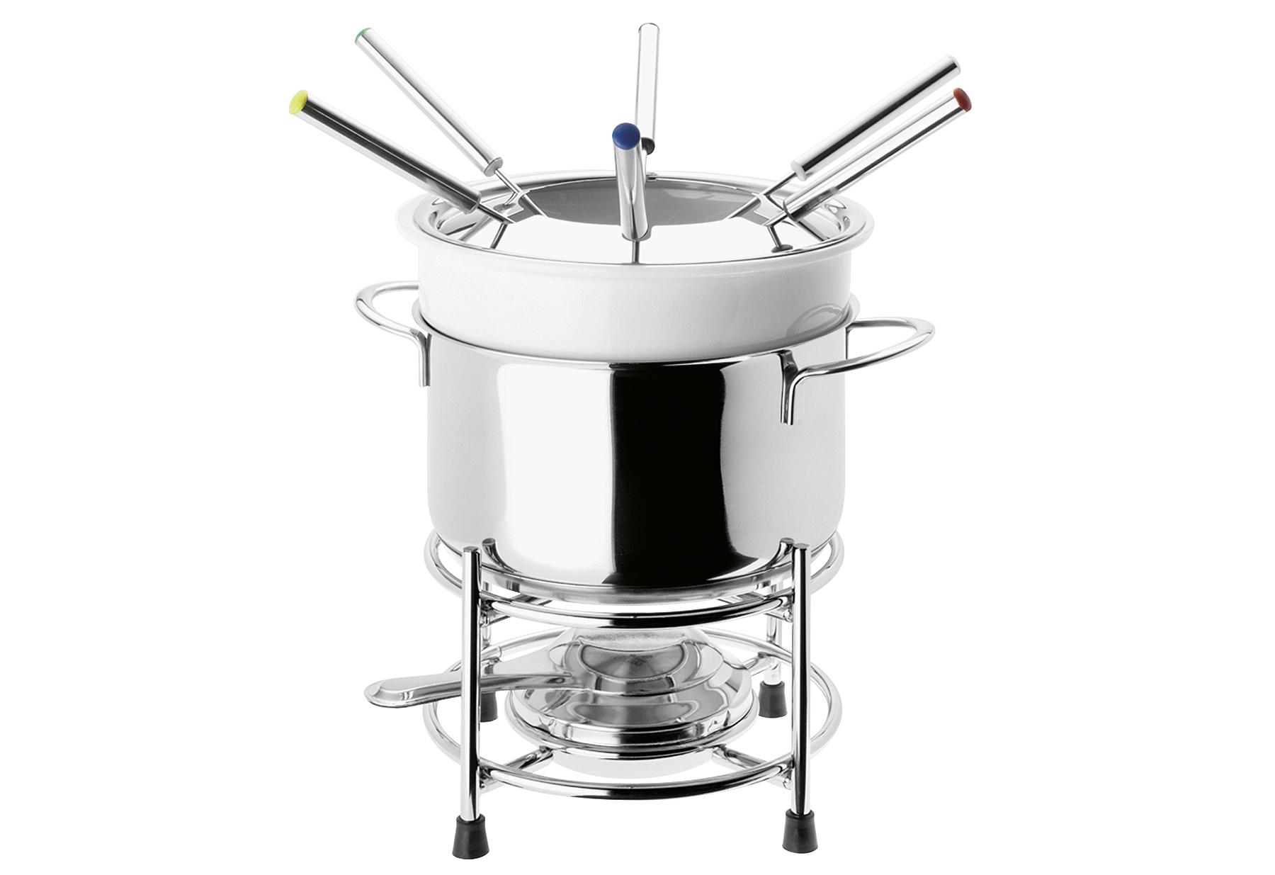 BEKA Fondue Set "Roma" Ø 16 cm 1500 ml silber / weiß