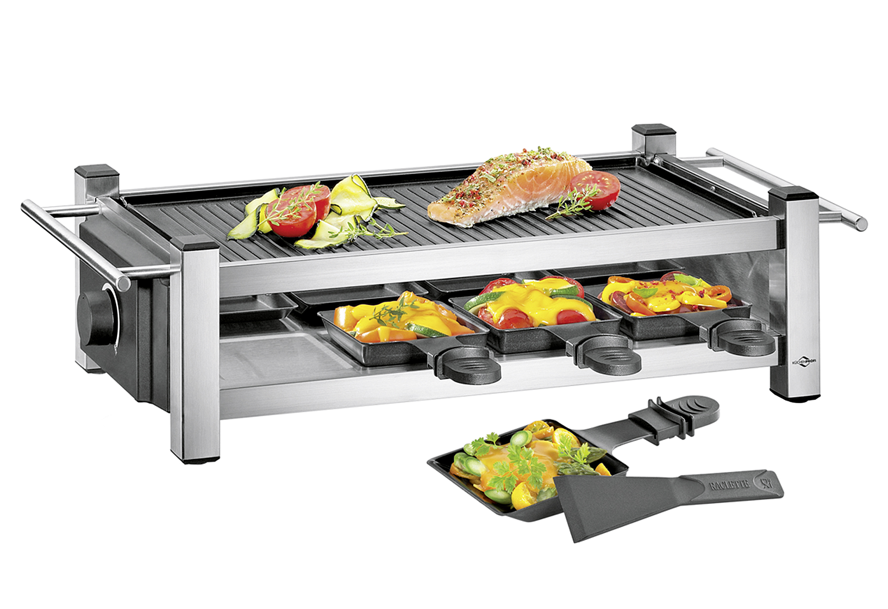 KÜCHENPROFI Raclette Taste8 Grillplatte wendbar 8 Pfännchen KÜCHENPROFI Raclette Taste8 Grillplatte wendbar 8 Pfännchen