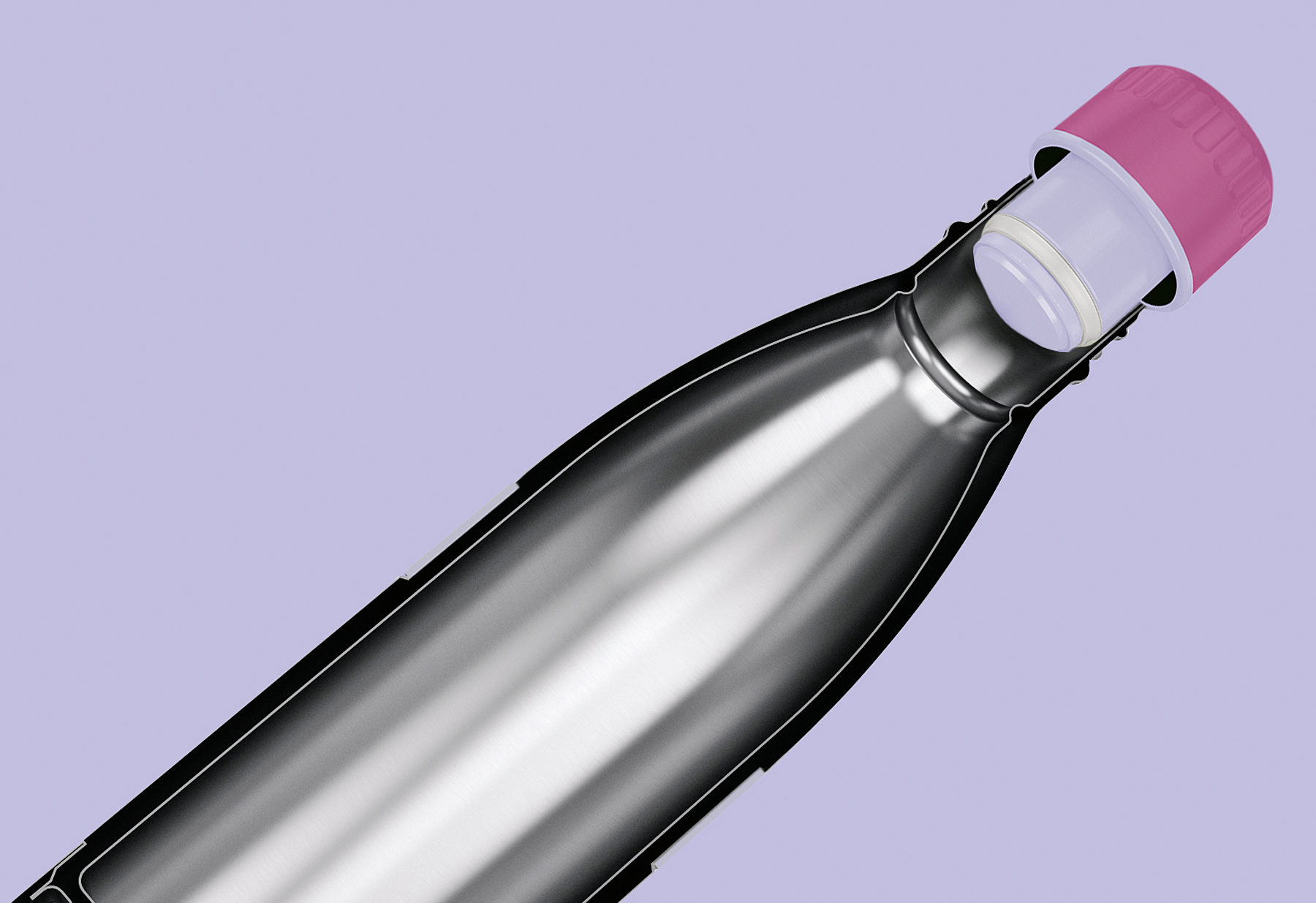 BODDELS Trinkflasche TWEE+ 0,5l lavendelblau/pink