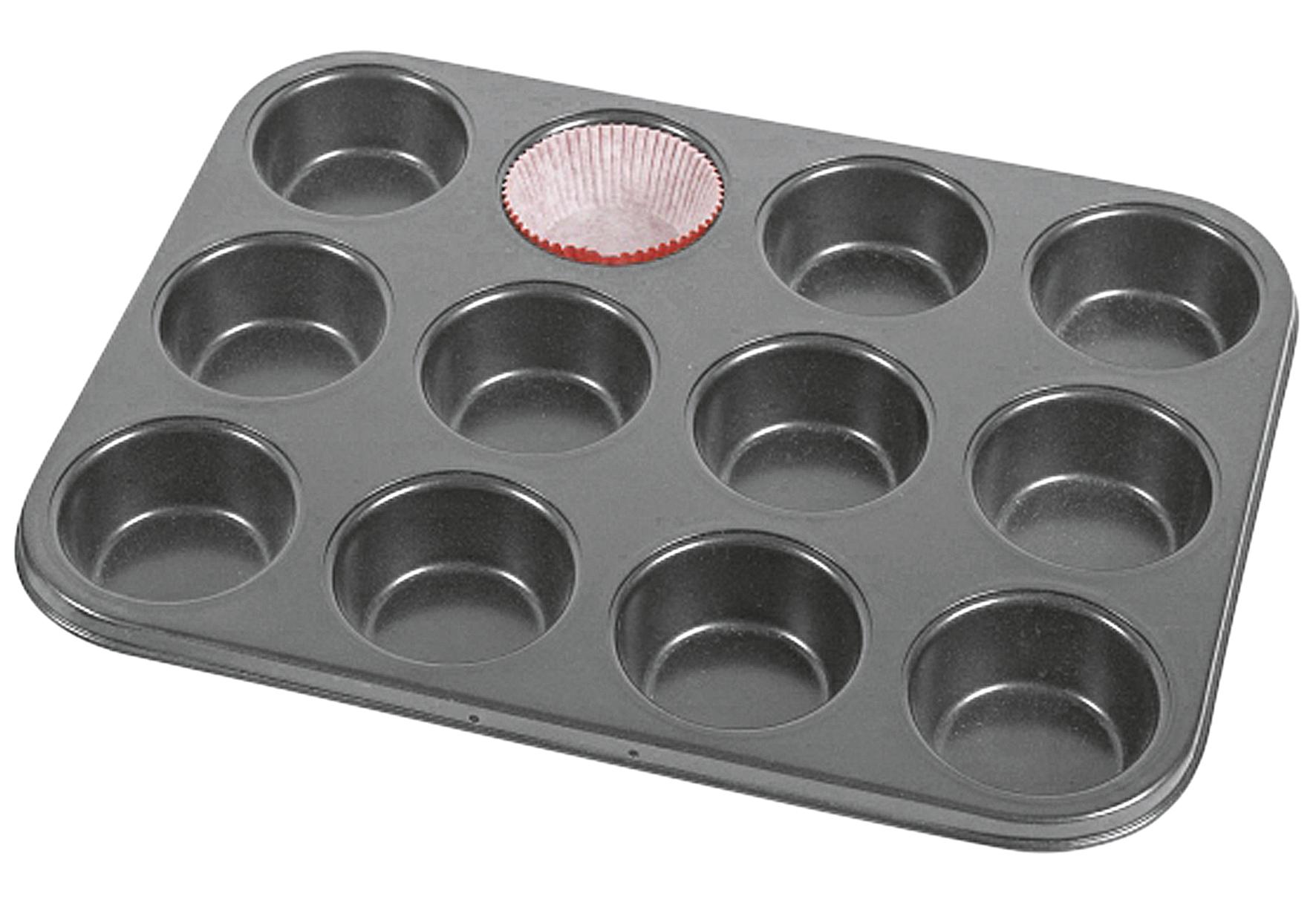 My Basics Profi Muffin-Backblech für 12 Muffins Ø 7 cm grau