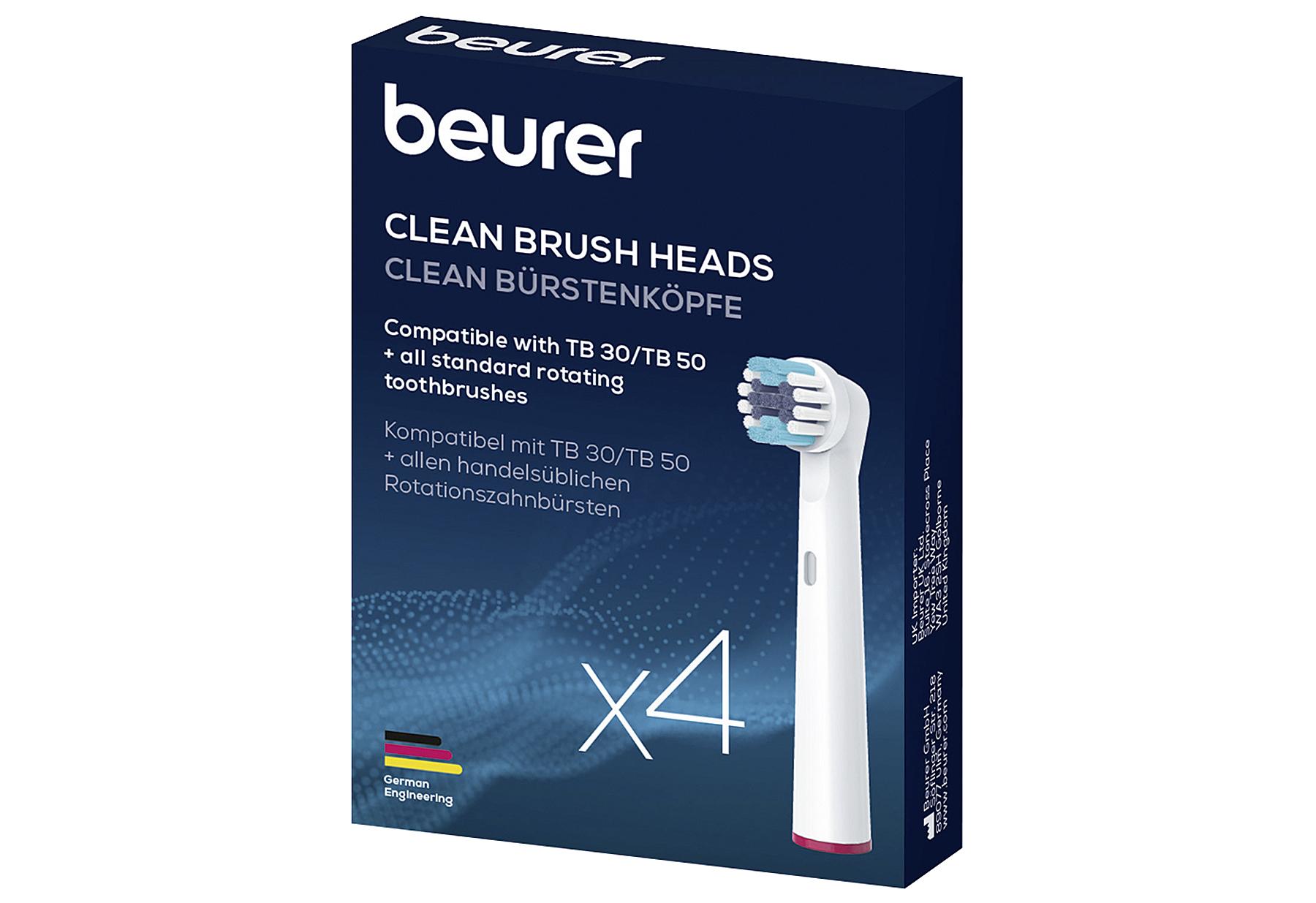 Beurer Ersatzköpfe für elektrische Zahnbürste Clean 4er Pack weiß