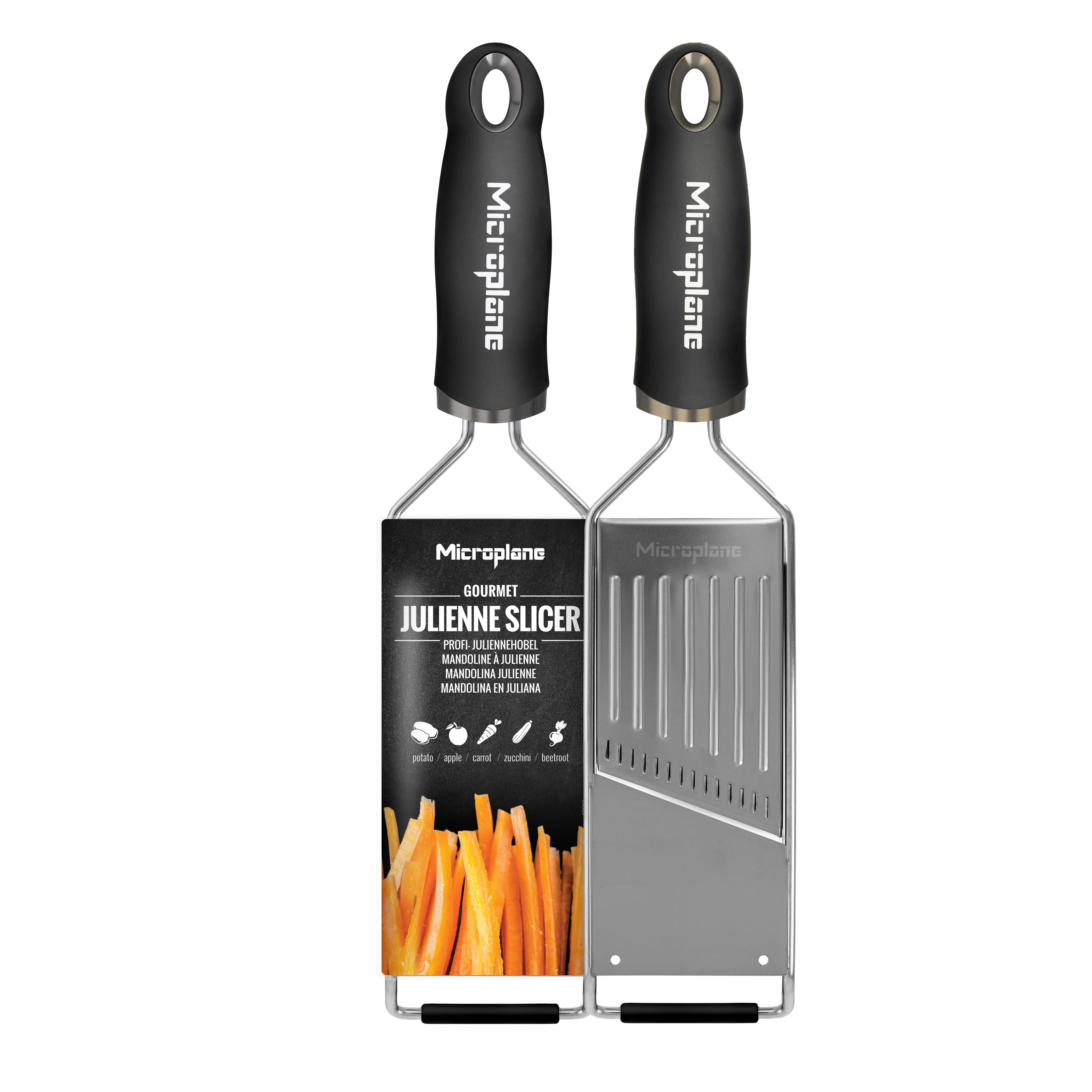 Microplane V-Hobel mit Julienne Einsatz