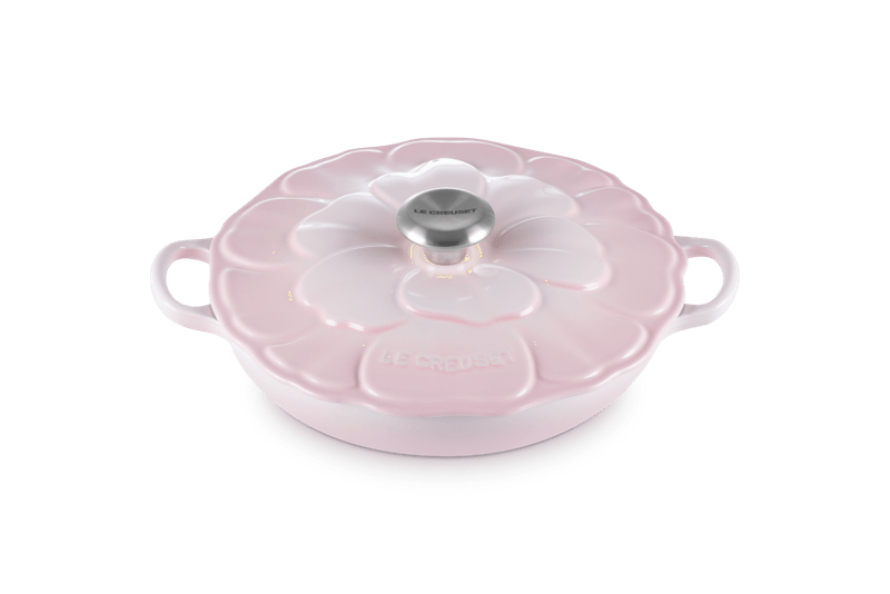 Le Creuset Gourmet-Profitopft Blume 26 cm Shell Pink mit Edel