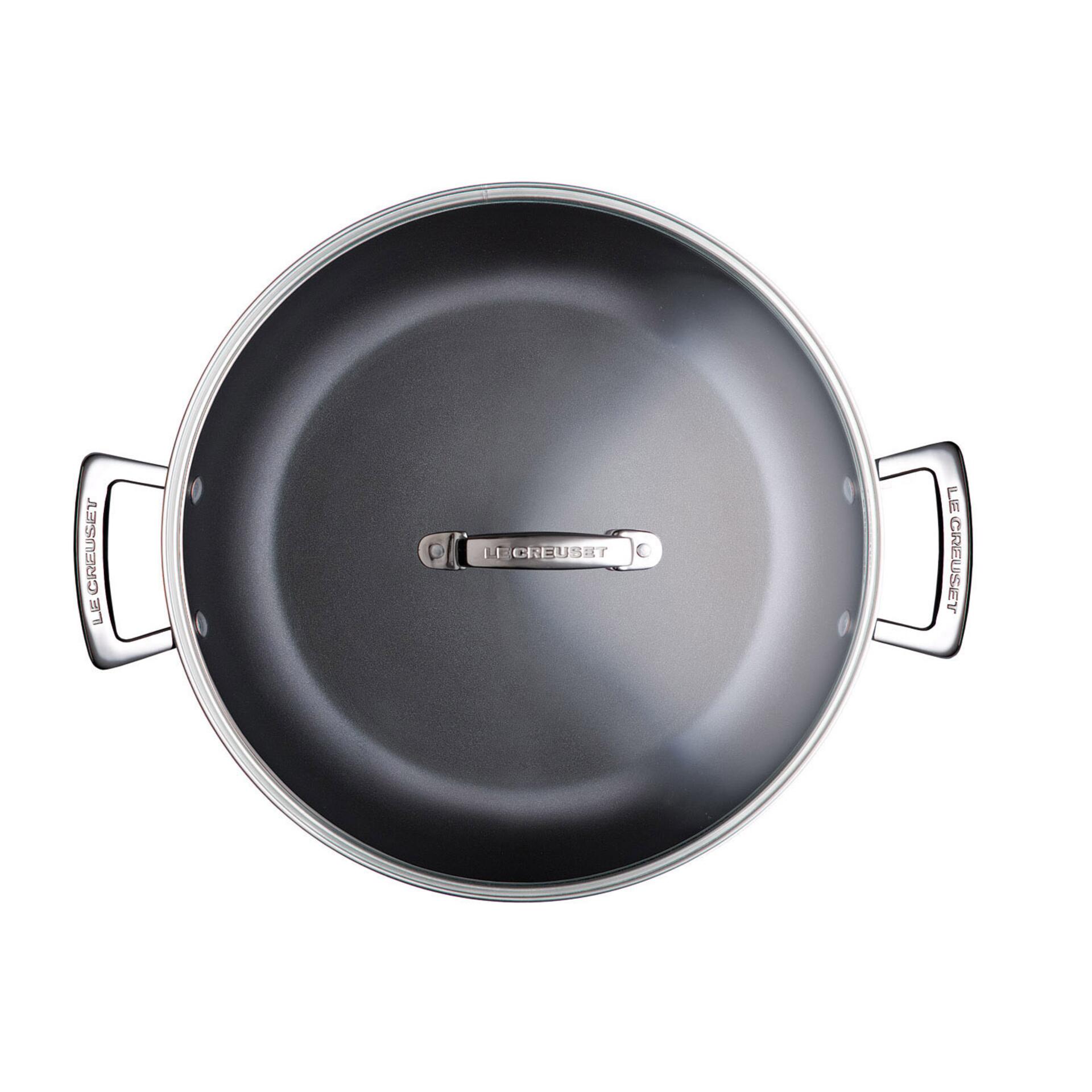 Le Creuset Aluminium-Antihaft-Profipfanne mit Glasdeckel 26 cm Le Creuset Aluminium-Antihaft-Profipfanne mit Glasdeckel 26 cm