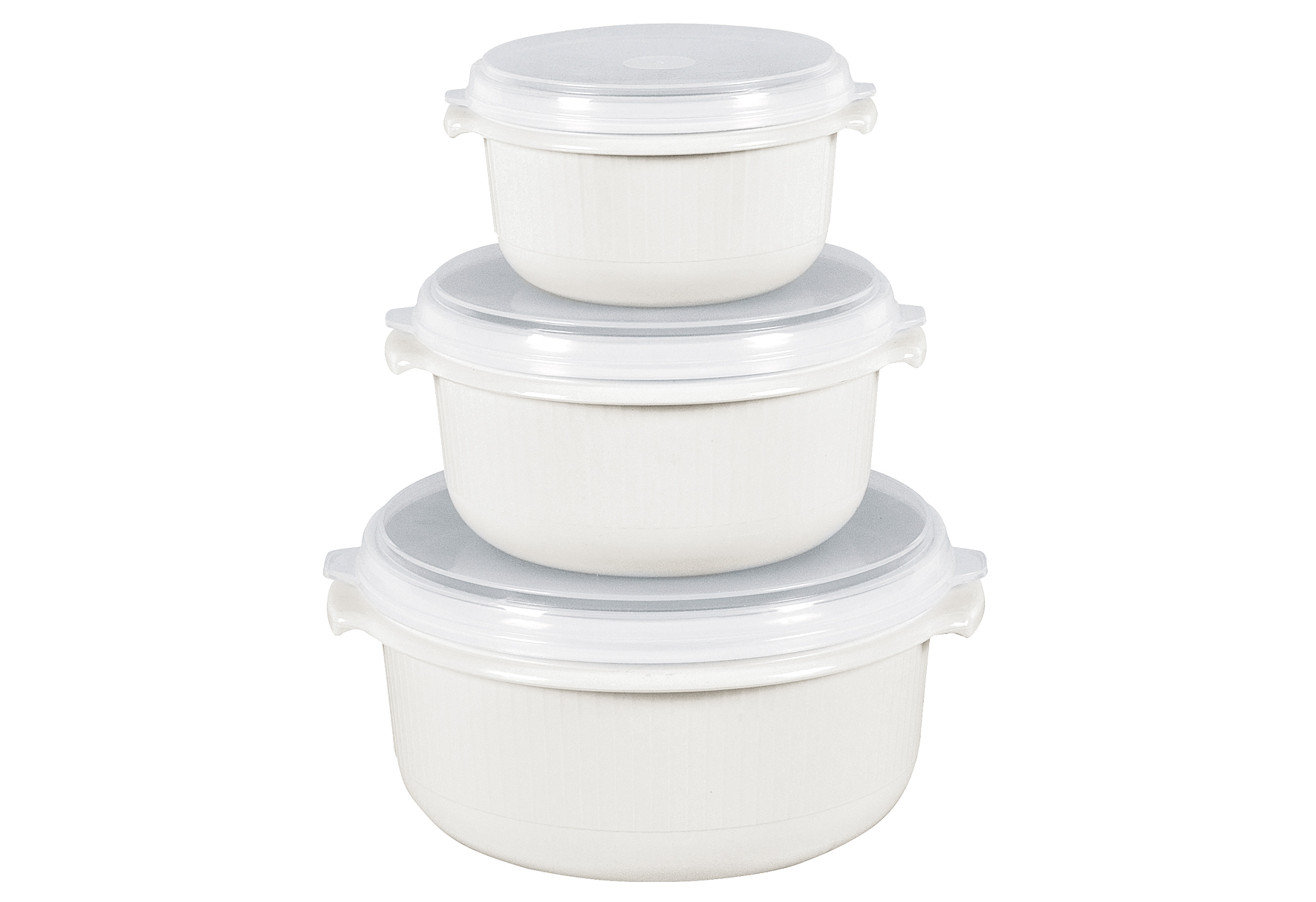 EMSA Mikrowellentopfset Micro Family 0,5/1/1,5 l weiß 3
