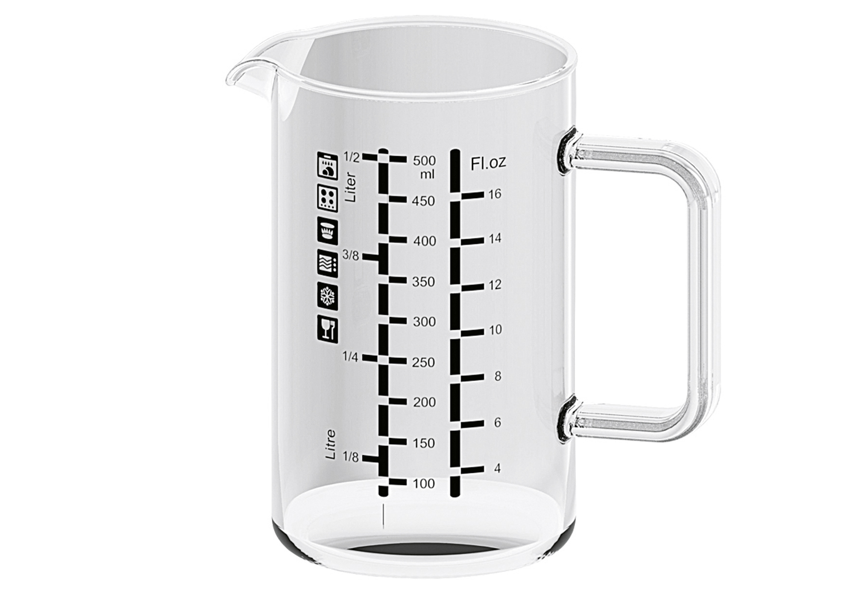 BOHEMIA CRISTAL Messbecher mit Henkel 0,5 l