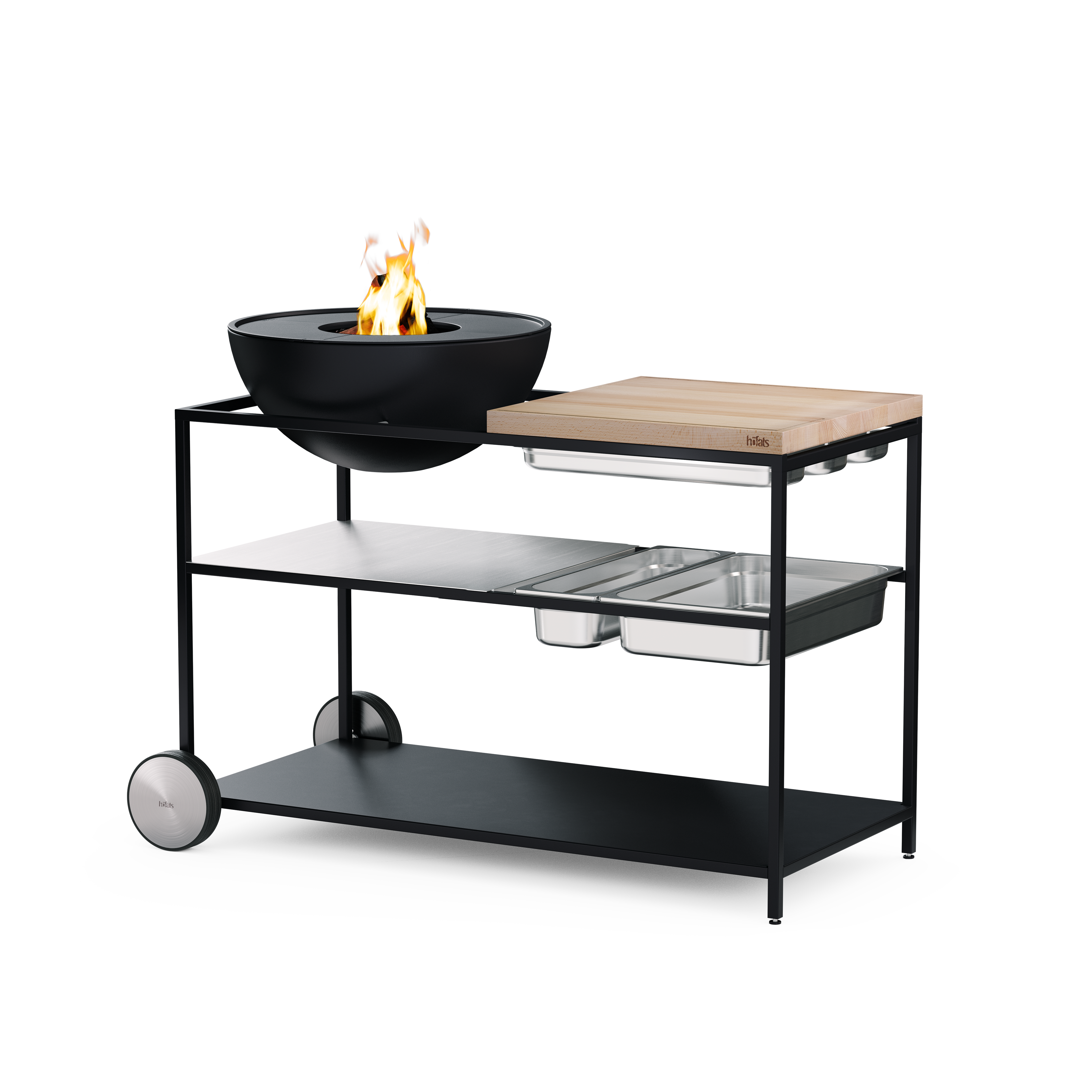 Höfats FIRE KITCHEN mit BOWL 57 Plancha-Grillset tief