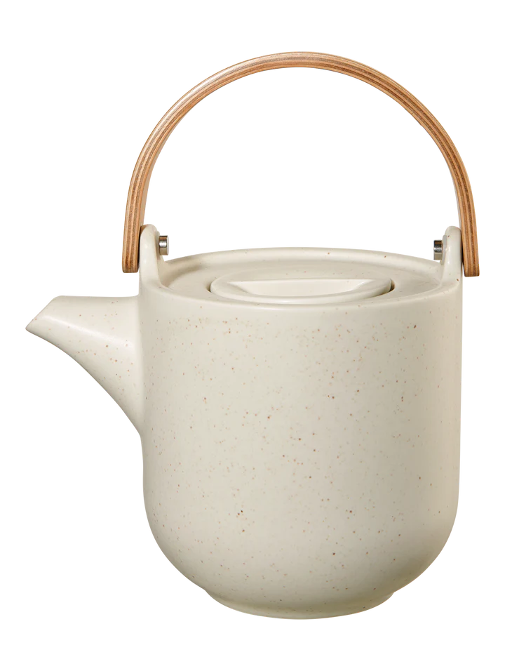 ASA coppa Teekanne mit Holzgriff 0,6L. , sencha weiß matt