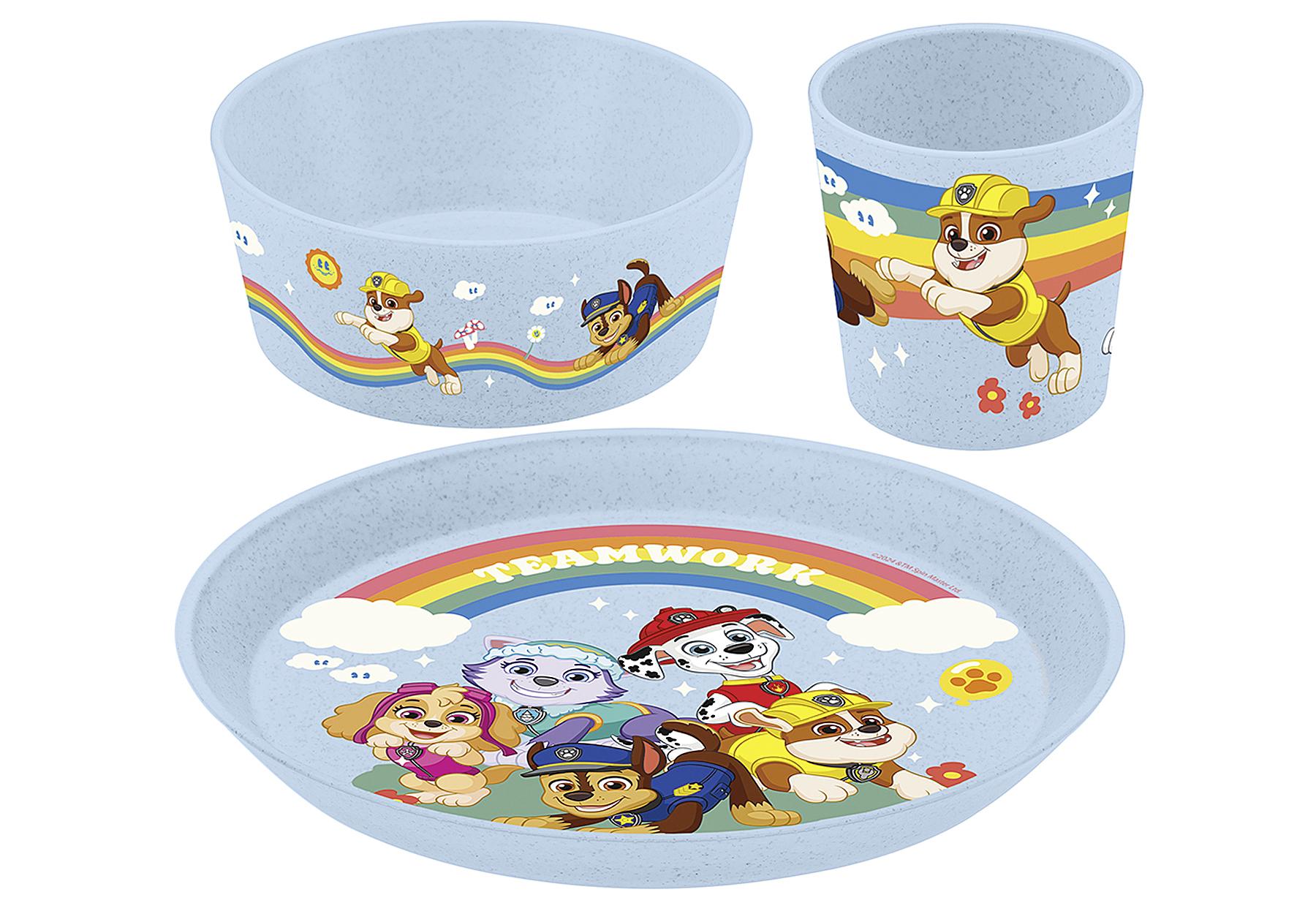 KOZIOL Kleiner Teller + Schale + Becher, CONNECT GROW PAW PATROL organic sky blue