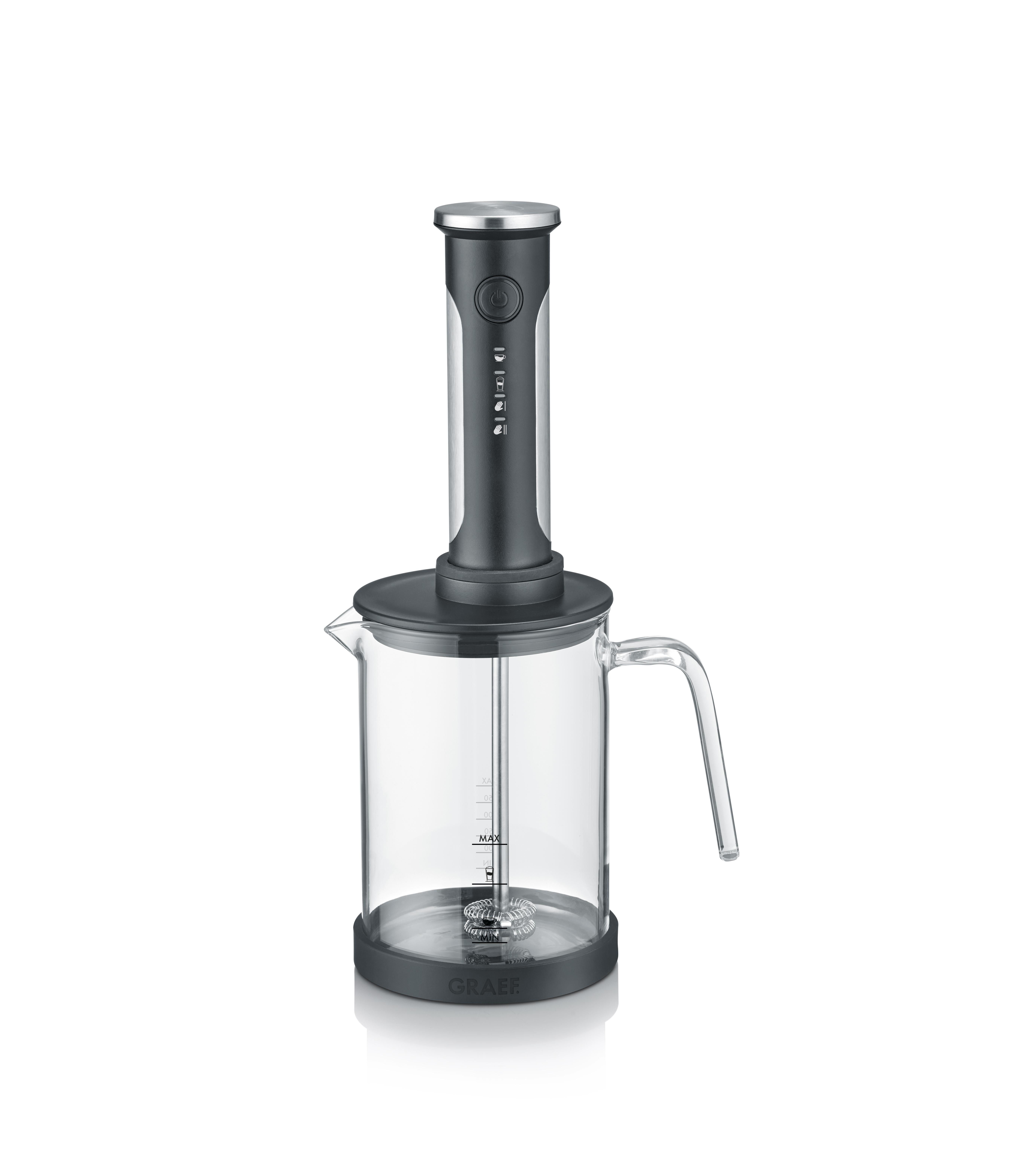 Graef Akku-Milchaufschäumer MS202EU 300 ml Glas schwarz