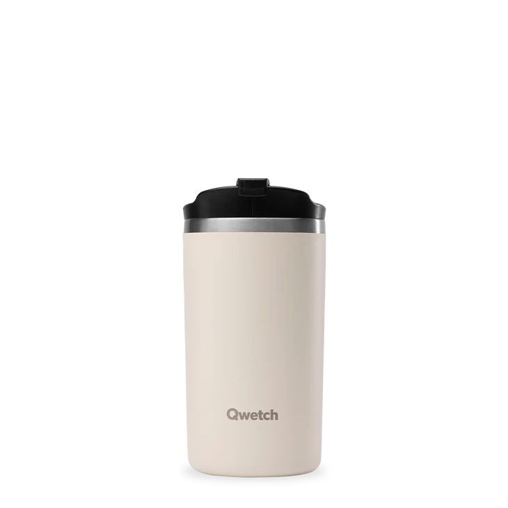 QWETCH Isolierbecher Edelstahl matt sand 350ml Ø 7 cm