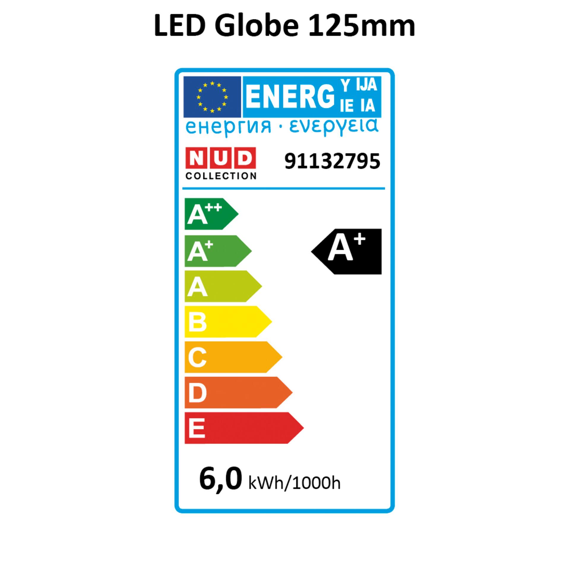 Nud LED Glühbirne Globe 125 mm dimmbar Straight