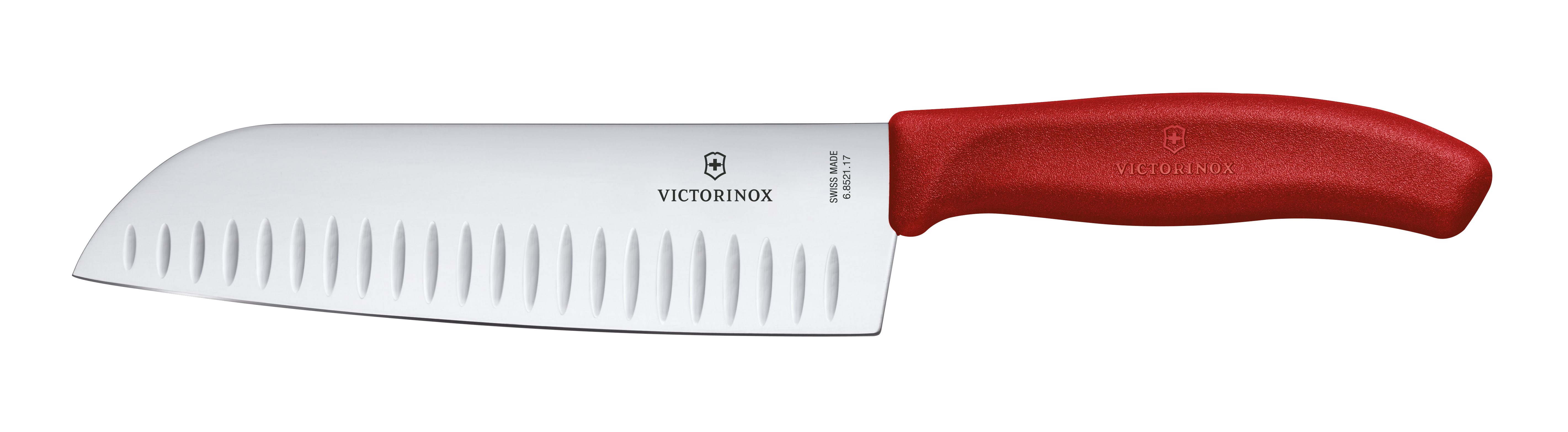 Victorinox Swiss Classic Santokumesser, Kullenschliff, rot, B