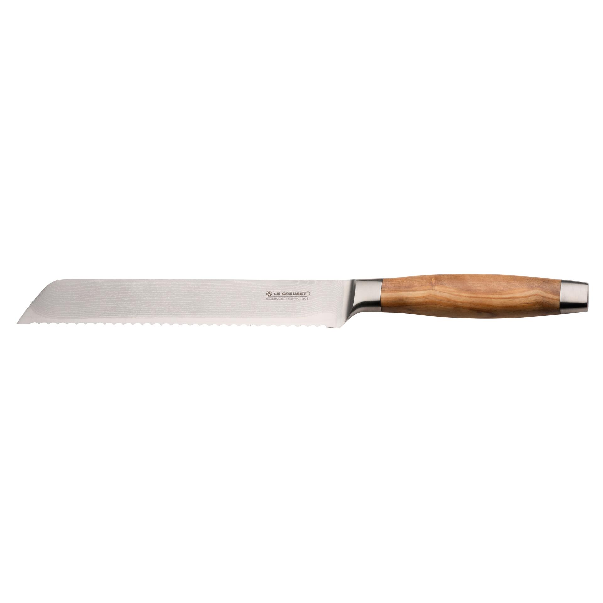 Le Creuset Brotmesser mit Holzgriff Olive 20 cm