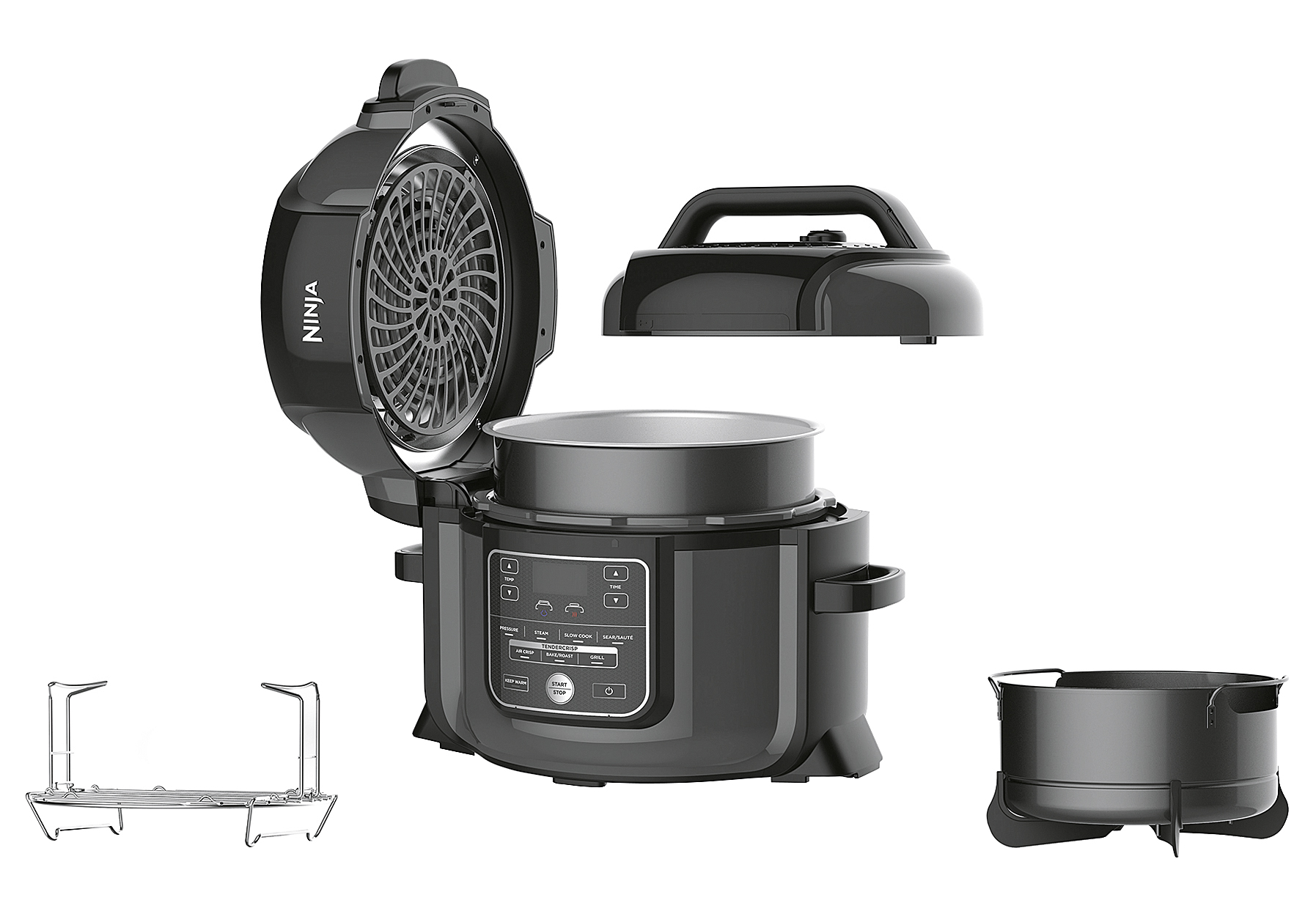 NINJA Heißluftfritteuse Foodi Multikocher 6l - OP300EU grau/schwarz