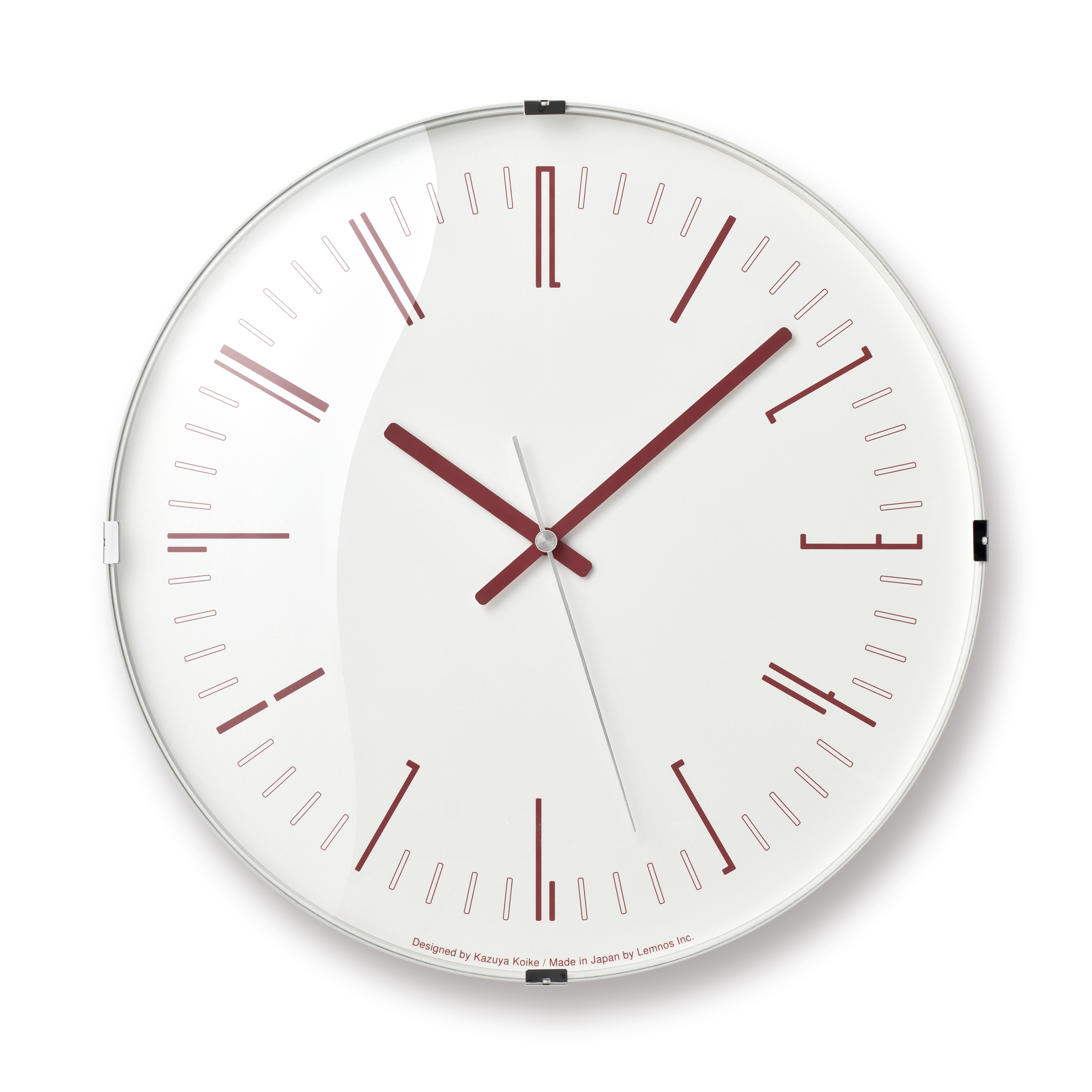 Lemnos Wanduhr Draw dome/ red (WA) Lemnos Wanduhr Draw dome/ red (WA)
