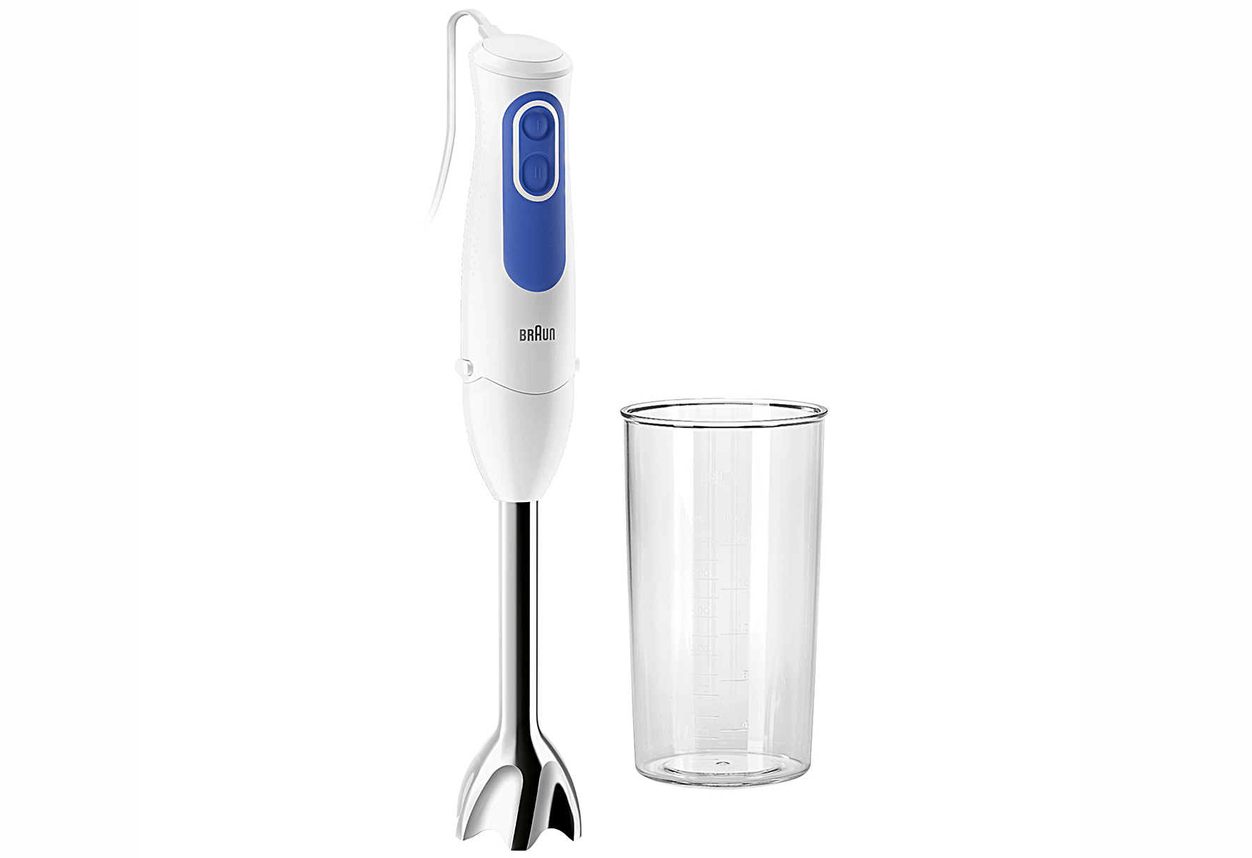 BRAUN Stabmixer MQ 3000 Edelstahl-Mixfuß 700 W weiß/blau BRAUN Stabmixer MQ 3000 Edelstahl-Mixfuß 700 W weiß/blau