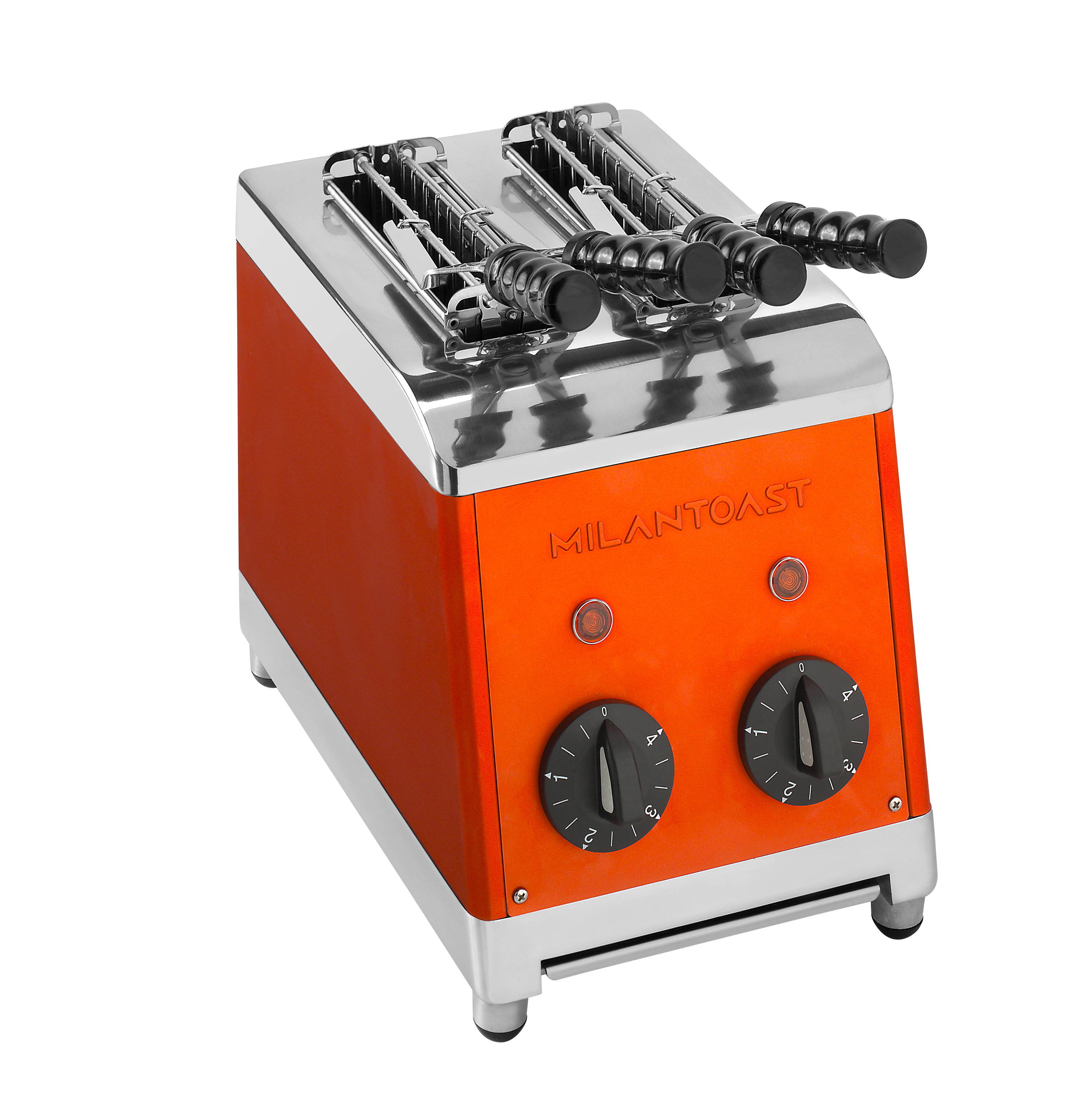 Milantoast klassischer Sandwichtoaster mit Zangen orange
