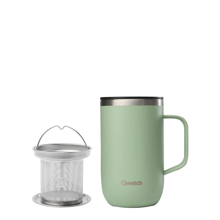 QWETCH Isolier-Teebecher Edelstahl matt lindgrün 470 ml Ø 8.4 cm
